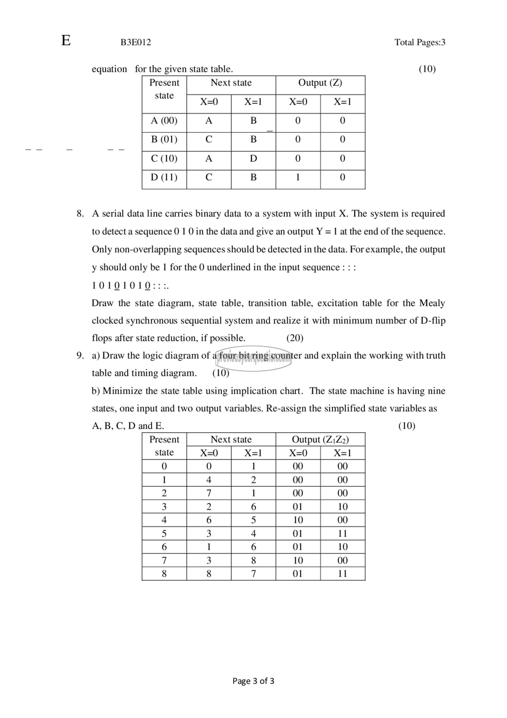 Question Paper - Logic Circuit Design-3