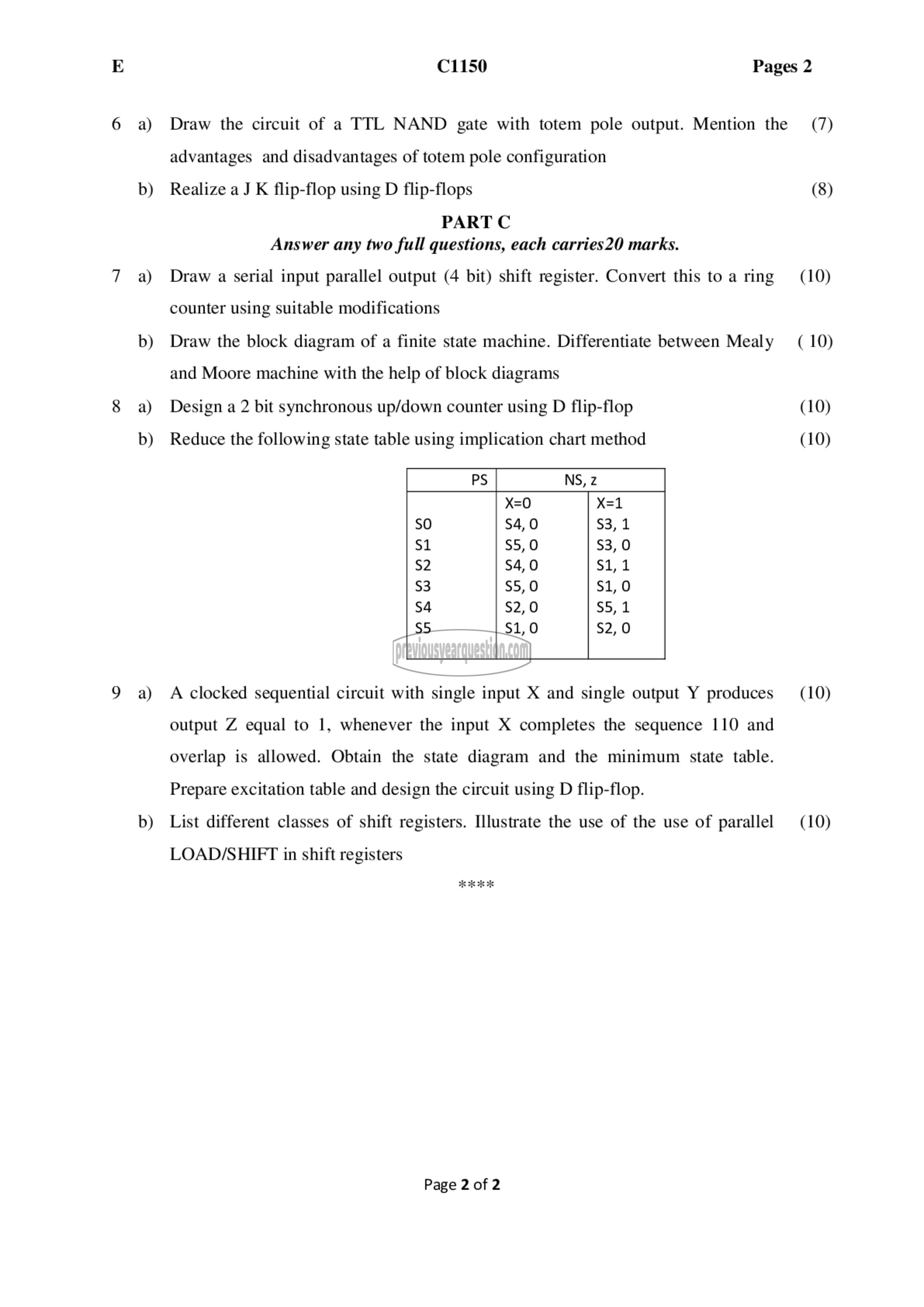 Question Paper - Logic Circuit Design-2