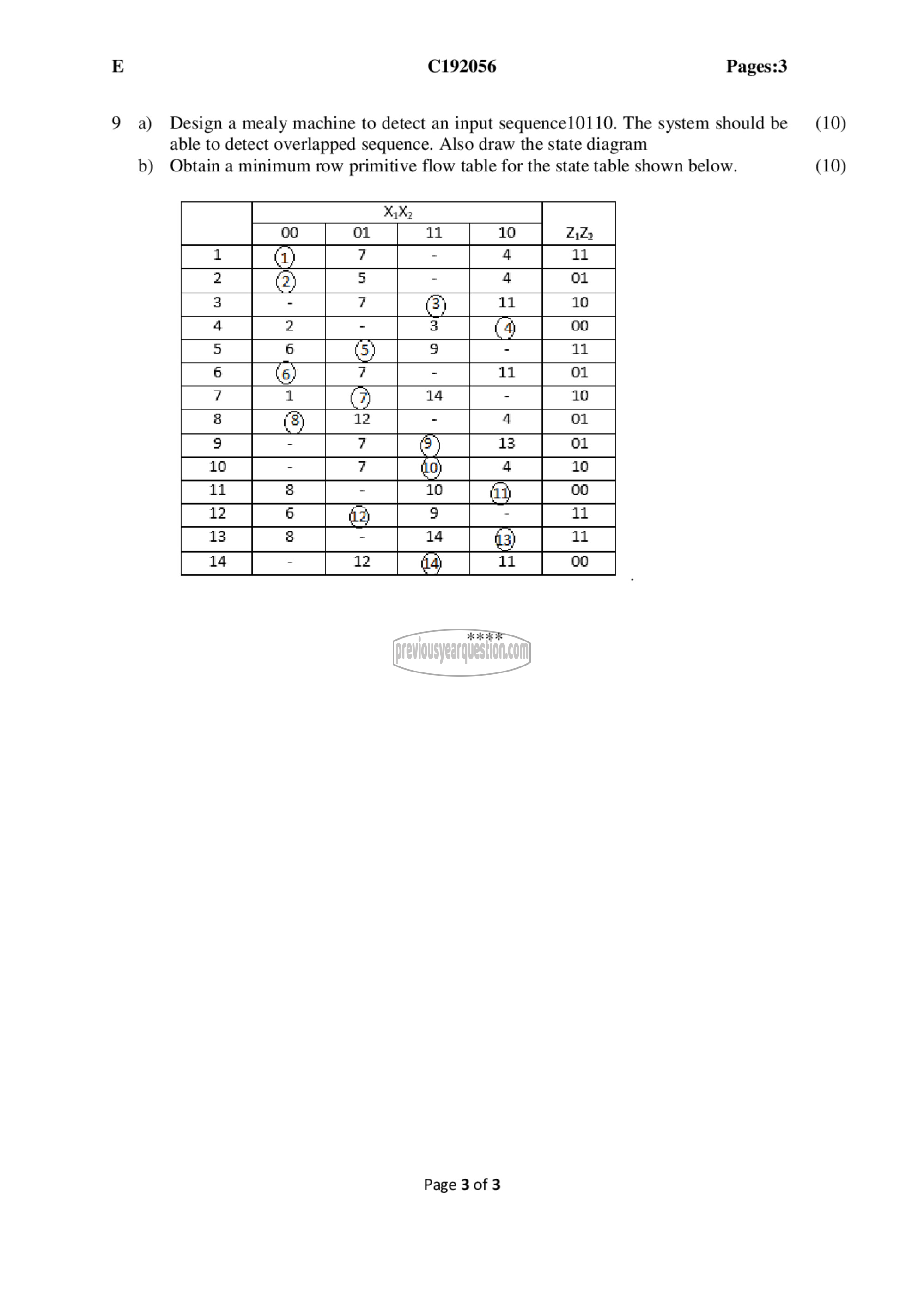 Question Paper - Logic Circuit Design-3