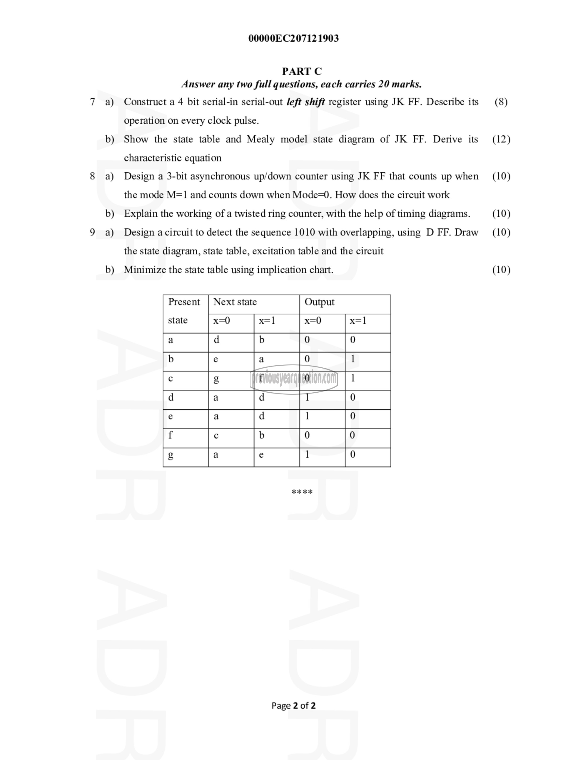 Question Paper - Logic Circuit Design-2