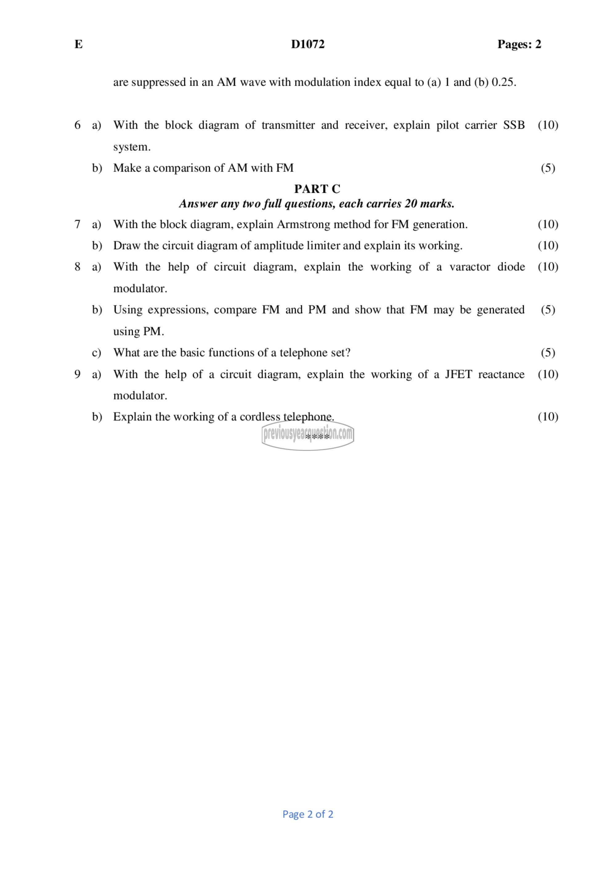 Question Paper - Analog Communication Engineering-2