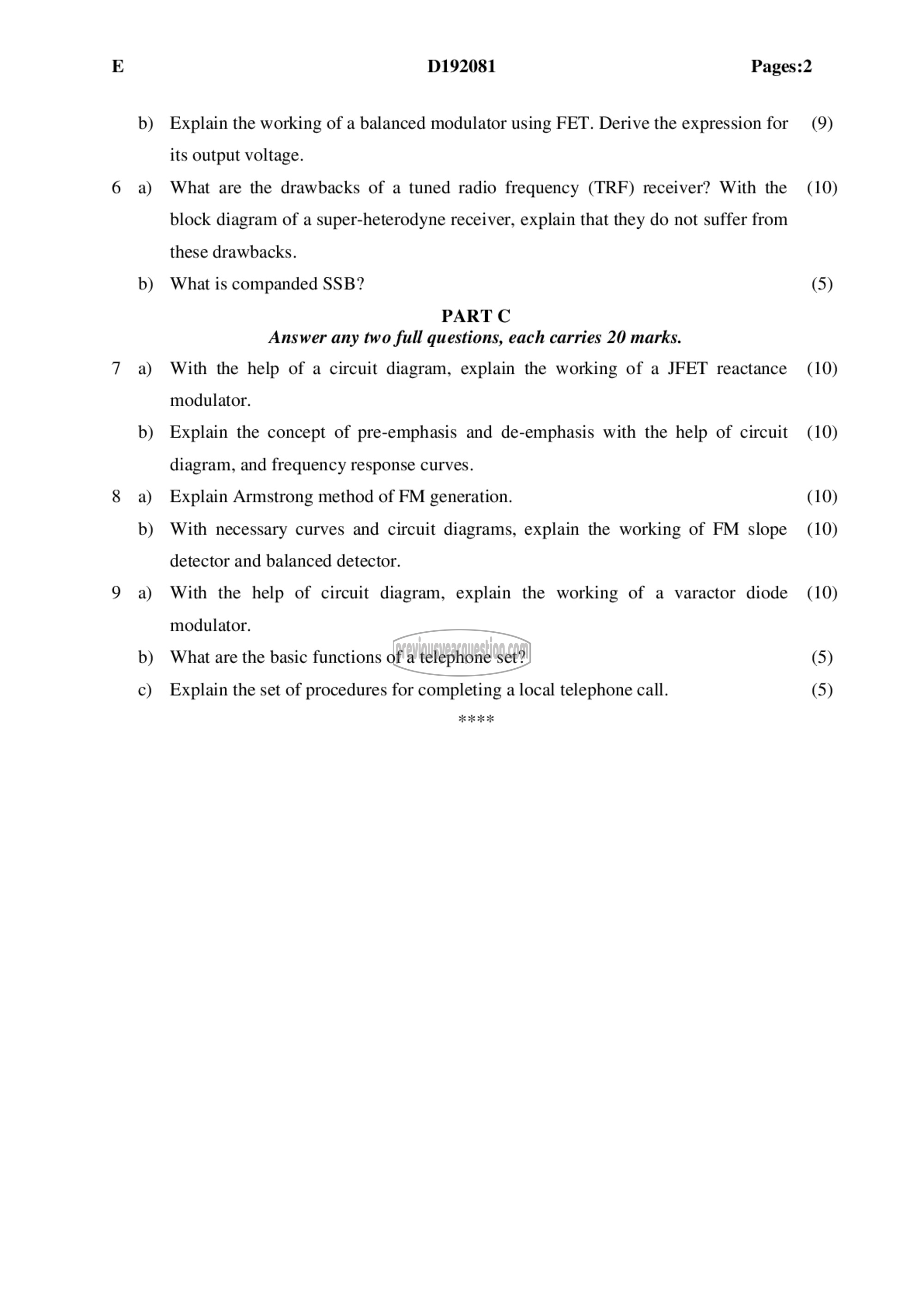 Question Paper - Analog Communication Engineering-2