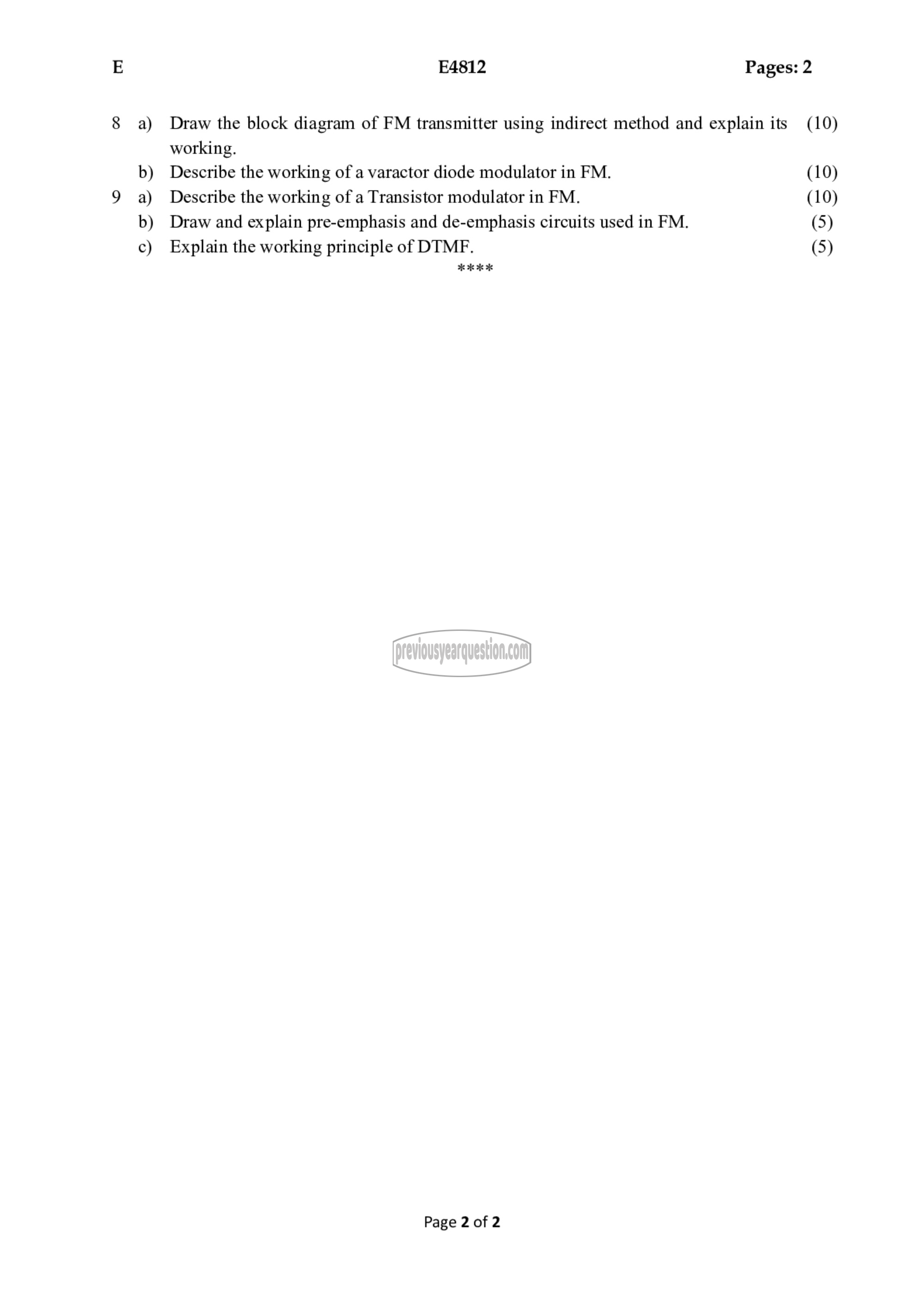 Question Paper - Analog Communication Engineering-2