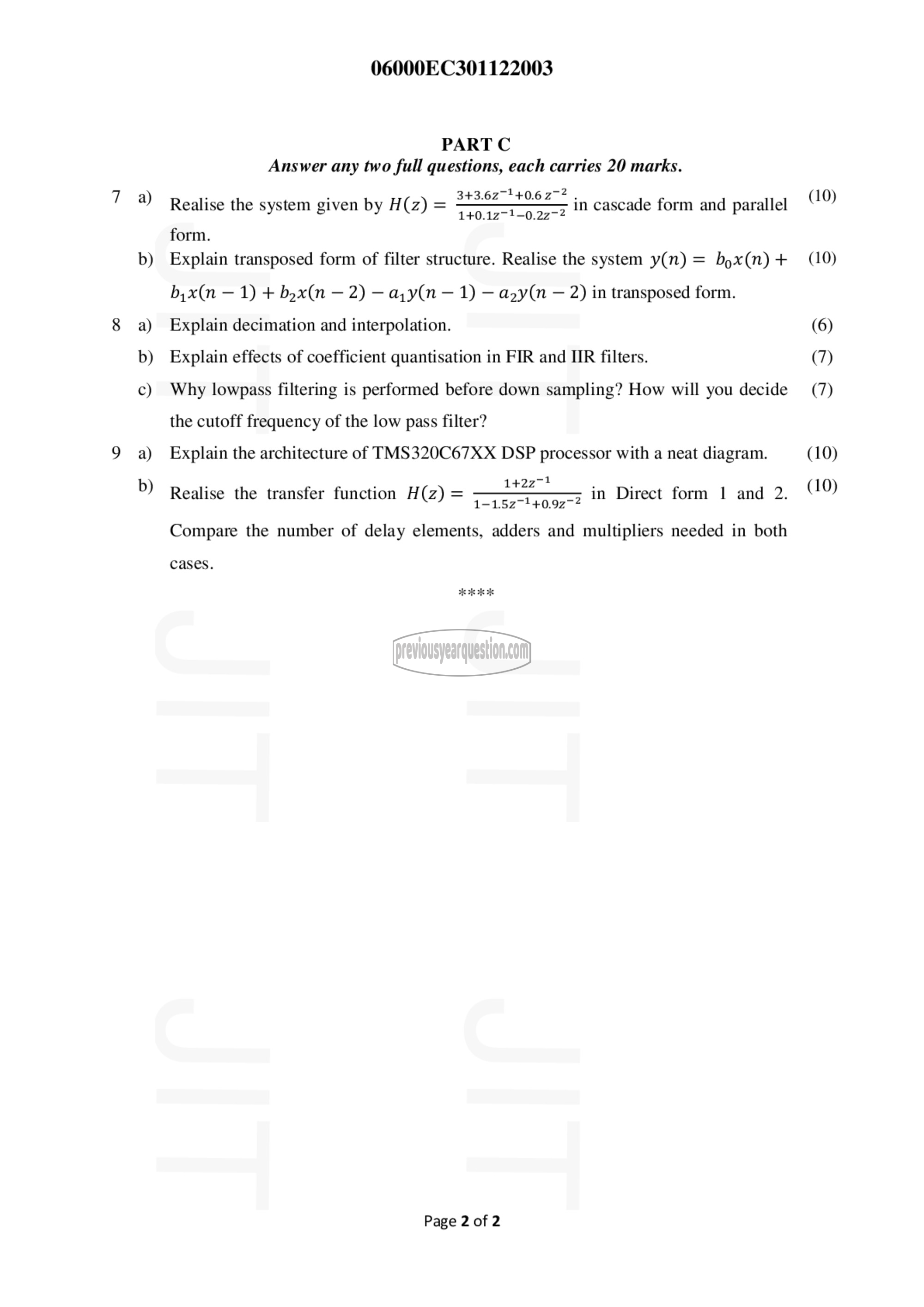 Question Paper - Digital Signal Processing-2