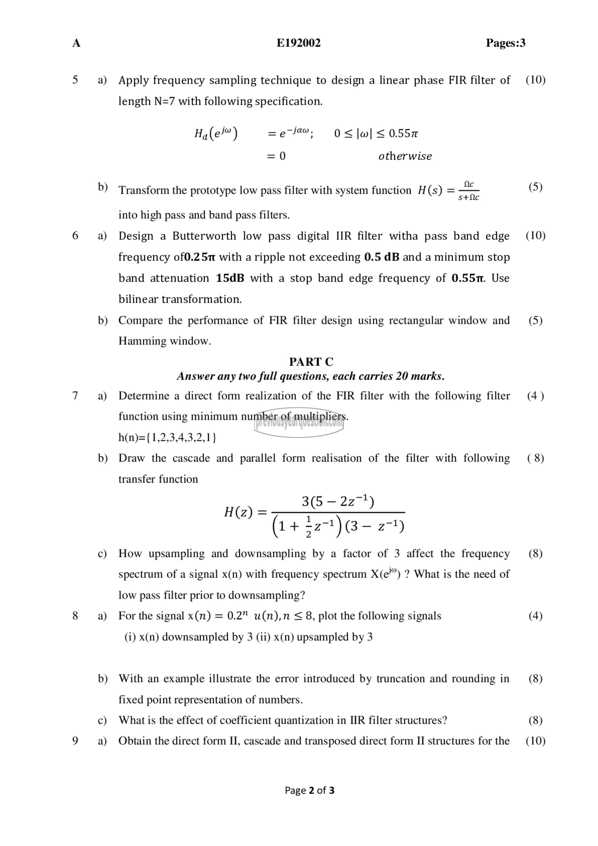 Question Paper - Digital Signal Processing-2