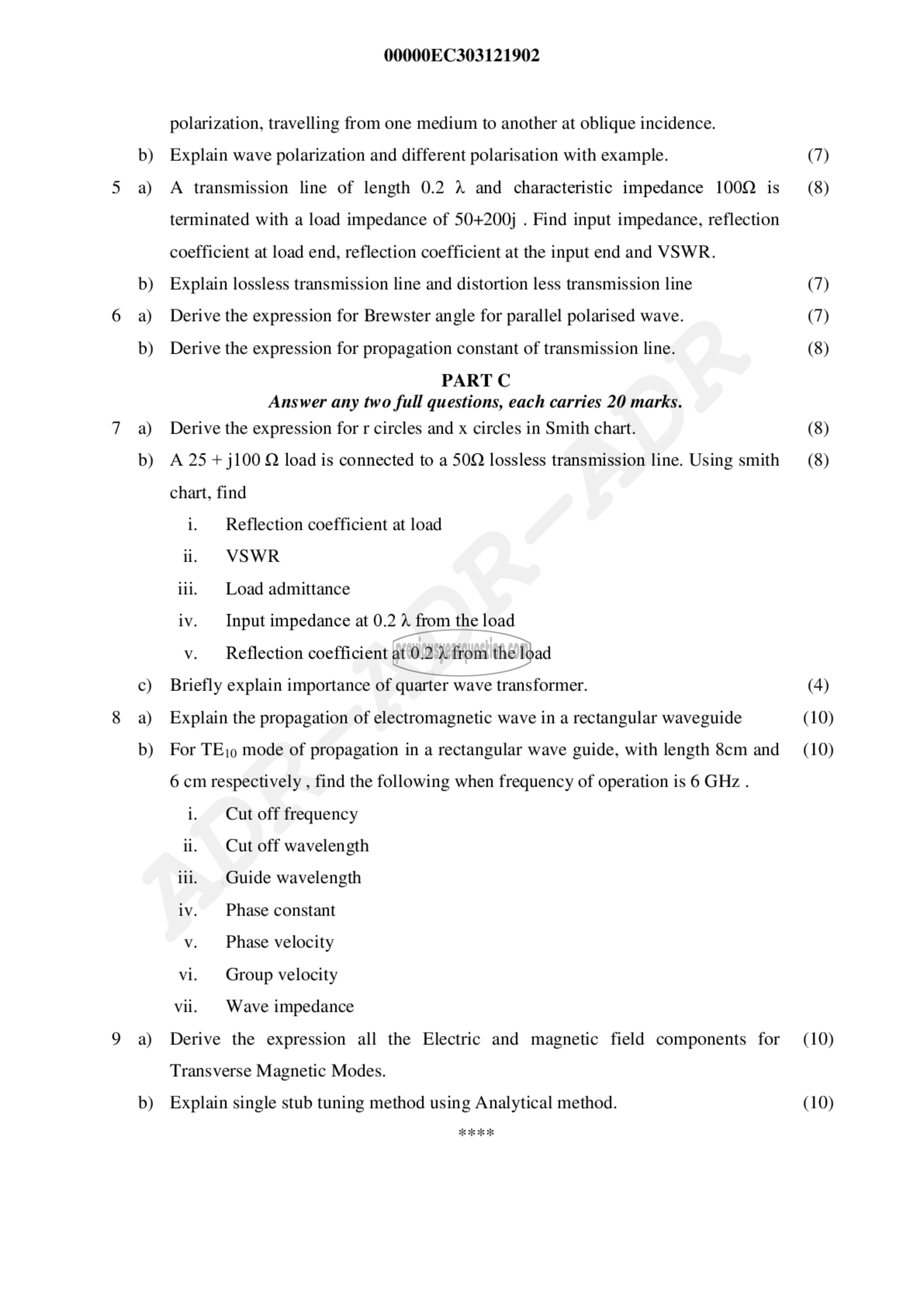 Question Paper - Applied Electromagnetic Theory-2