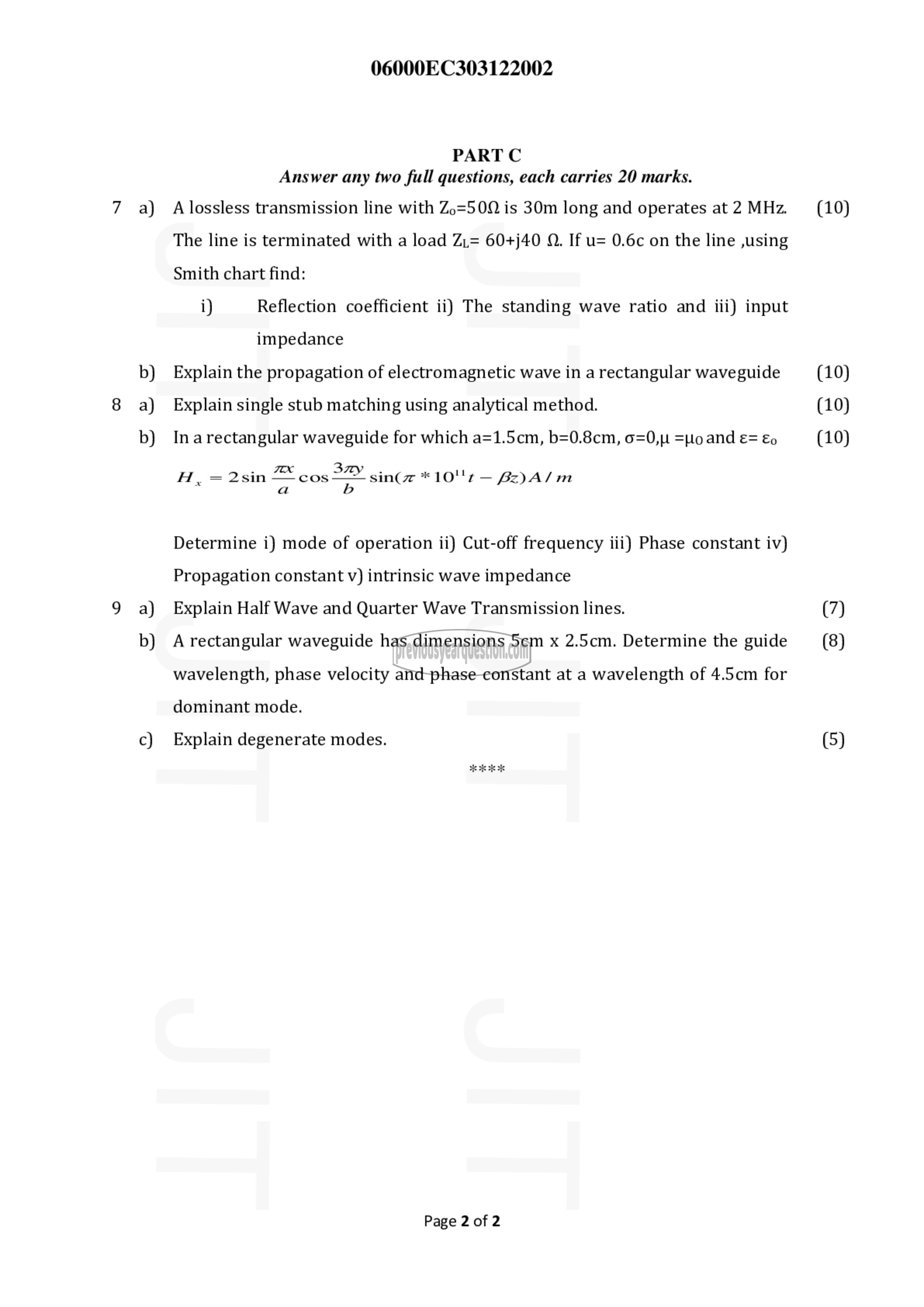 Question Paper - Applied Electromagnetic Theory-2