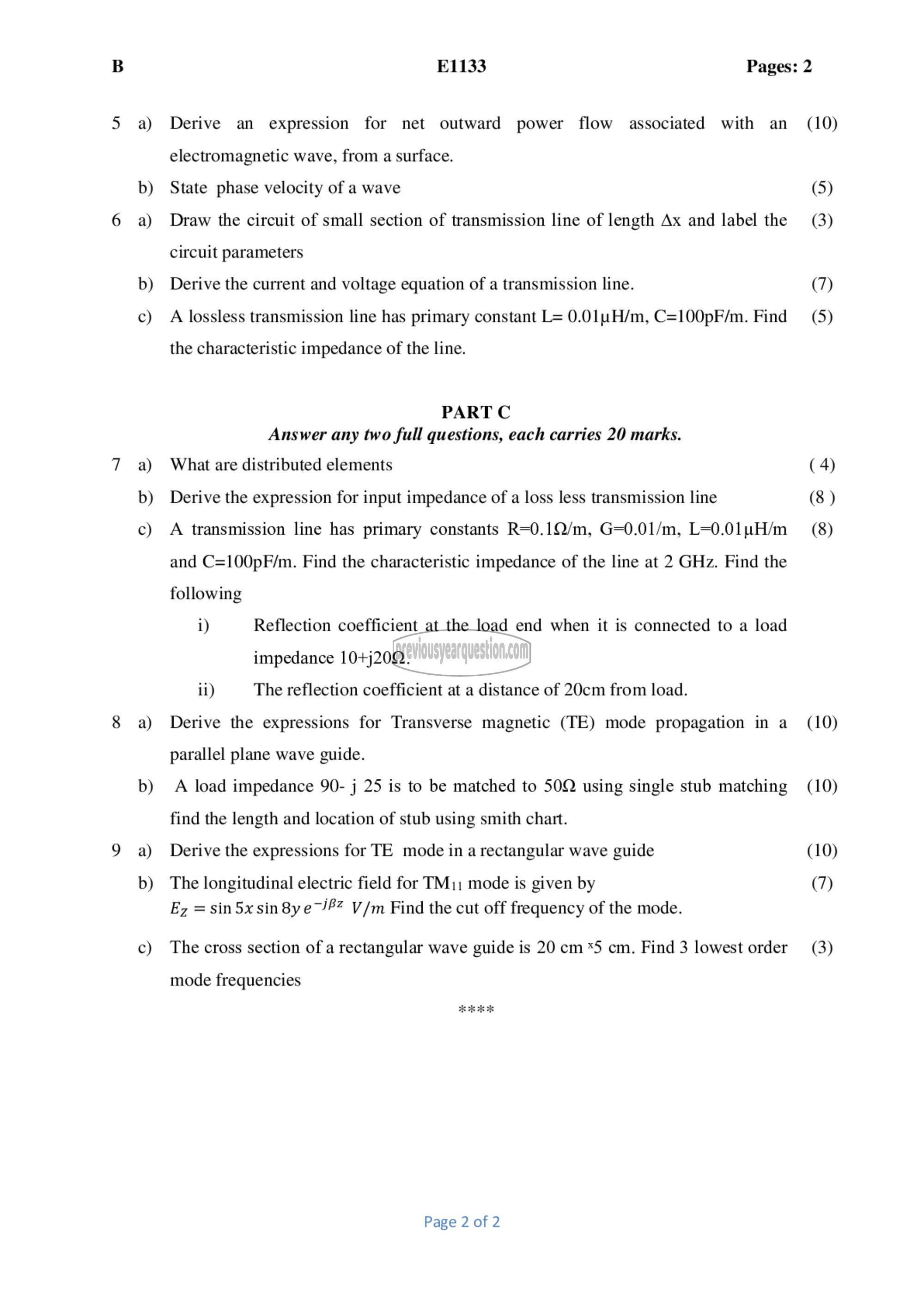 Question Paper - Applied Electromagnetic Theory-2