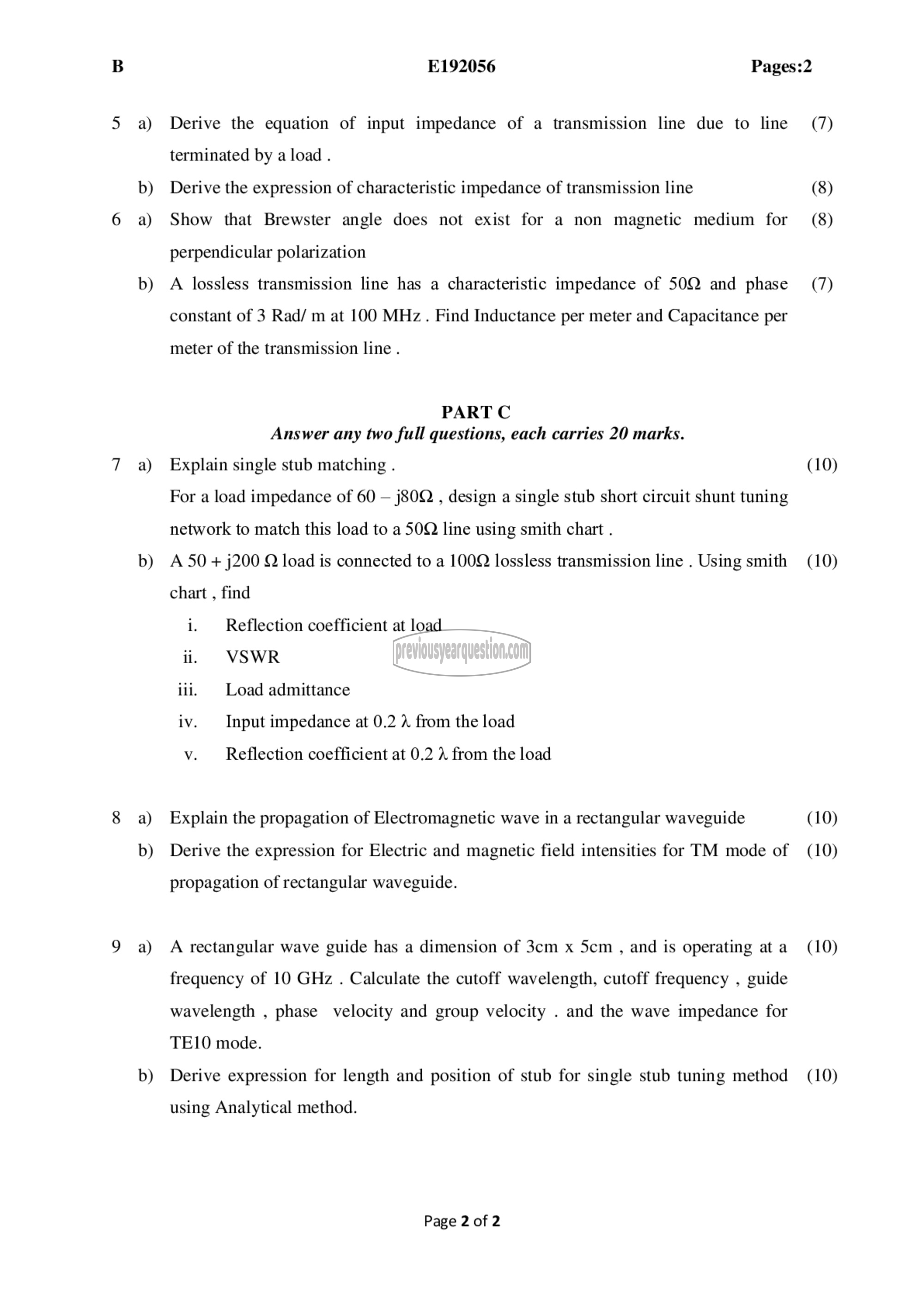 Question Paper - Applied Electromagnetic Theory-2