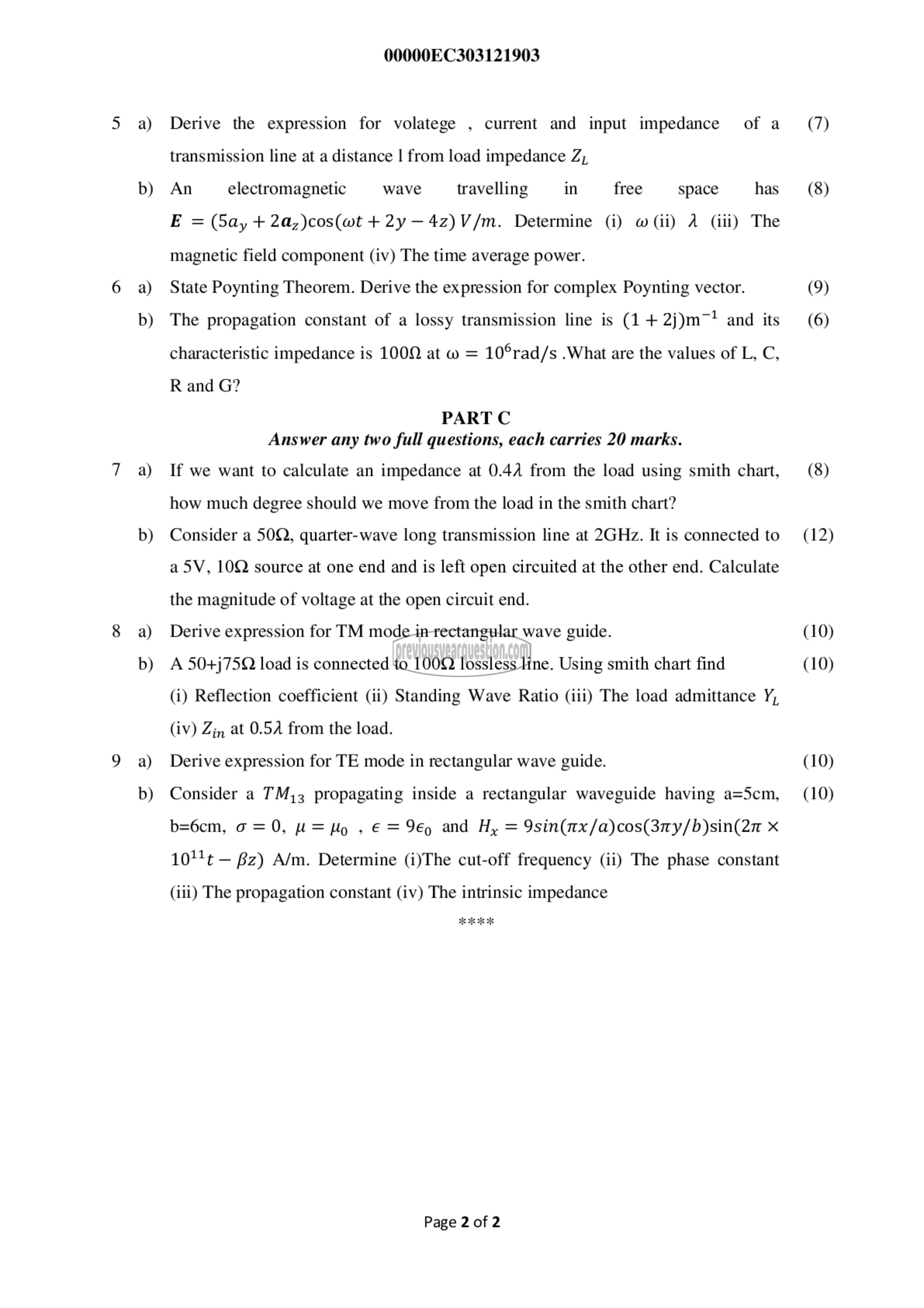 Question Paper - Applied Electromagnetic Theory-2