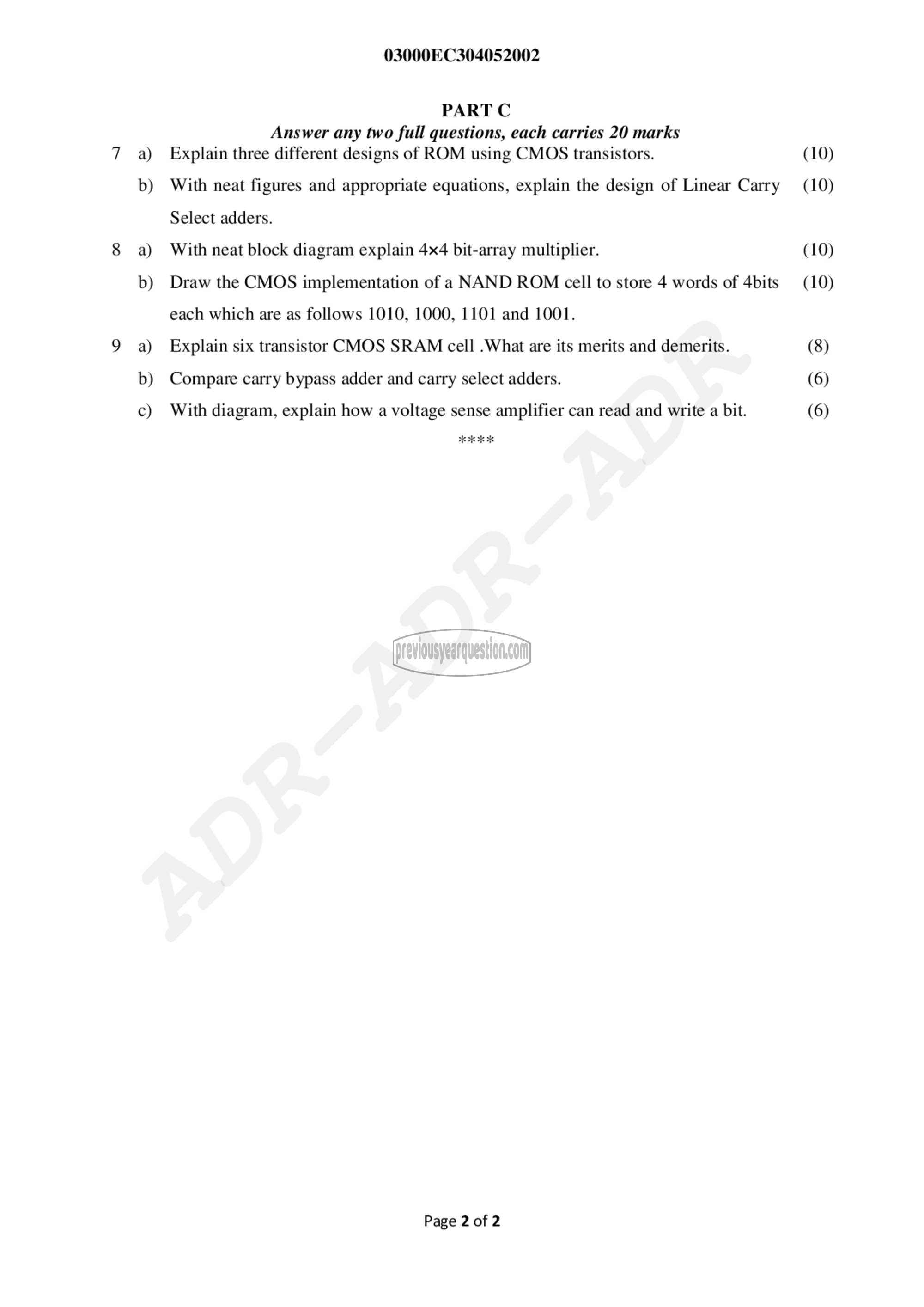 Question Paper - VLSI-2