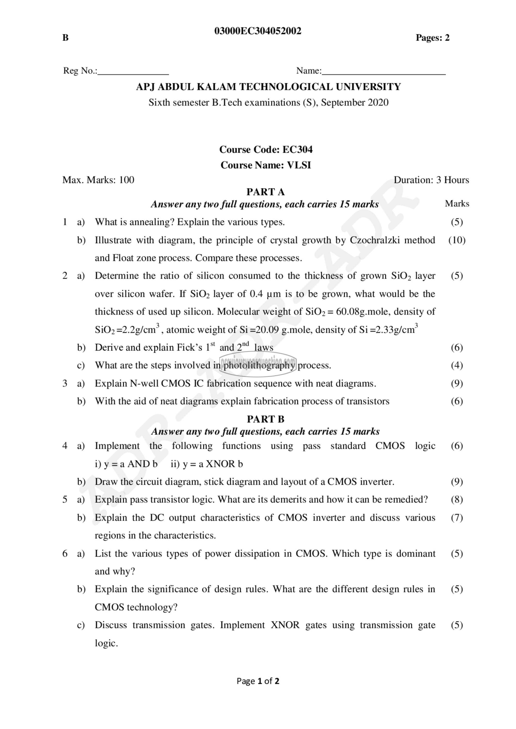 Question Paper - VLSI-1