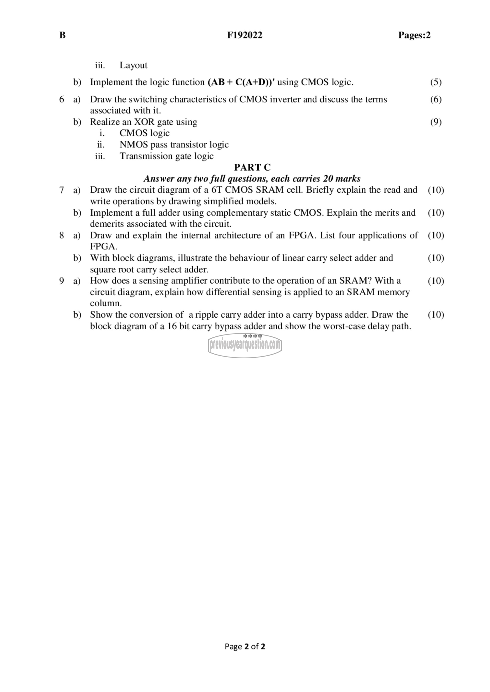 Question Paper - VLSI-2