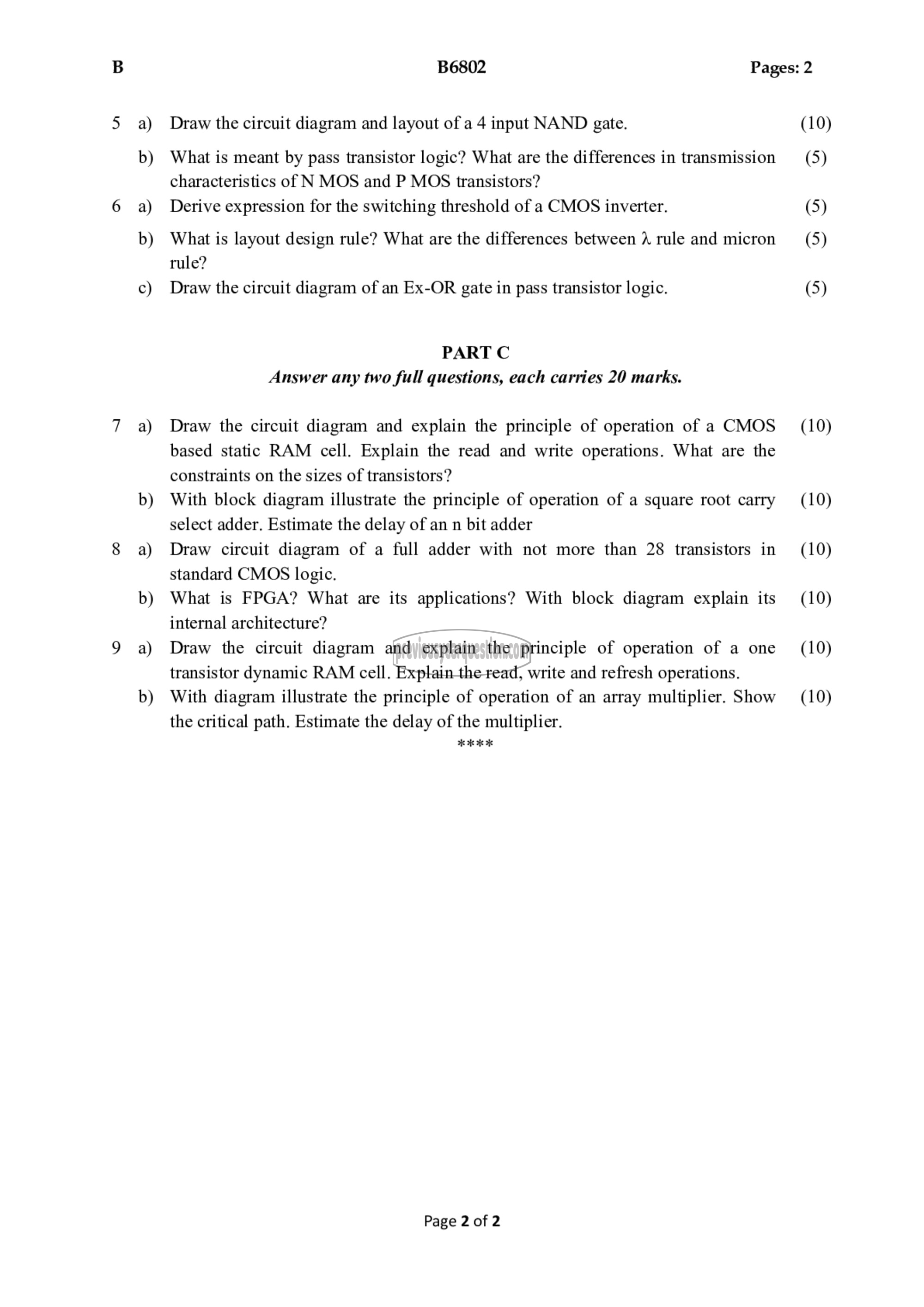 Question Paper - VLSI-2