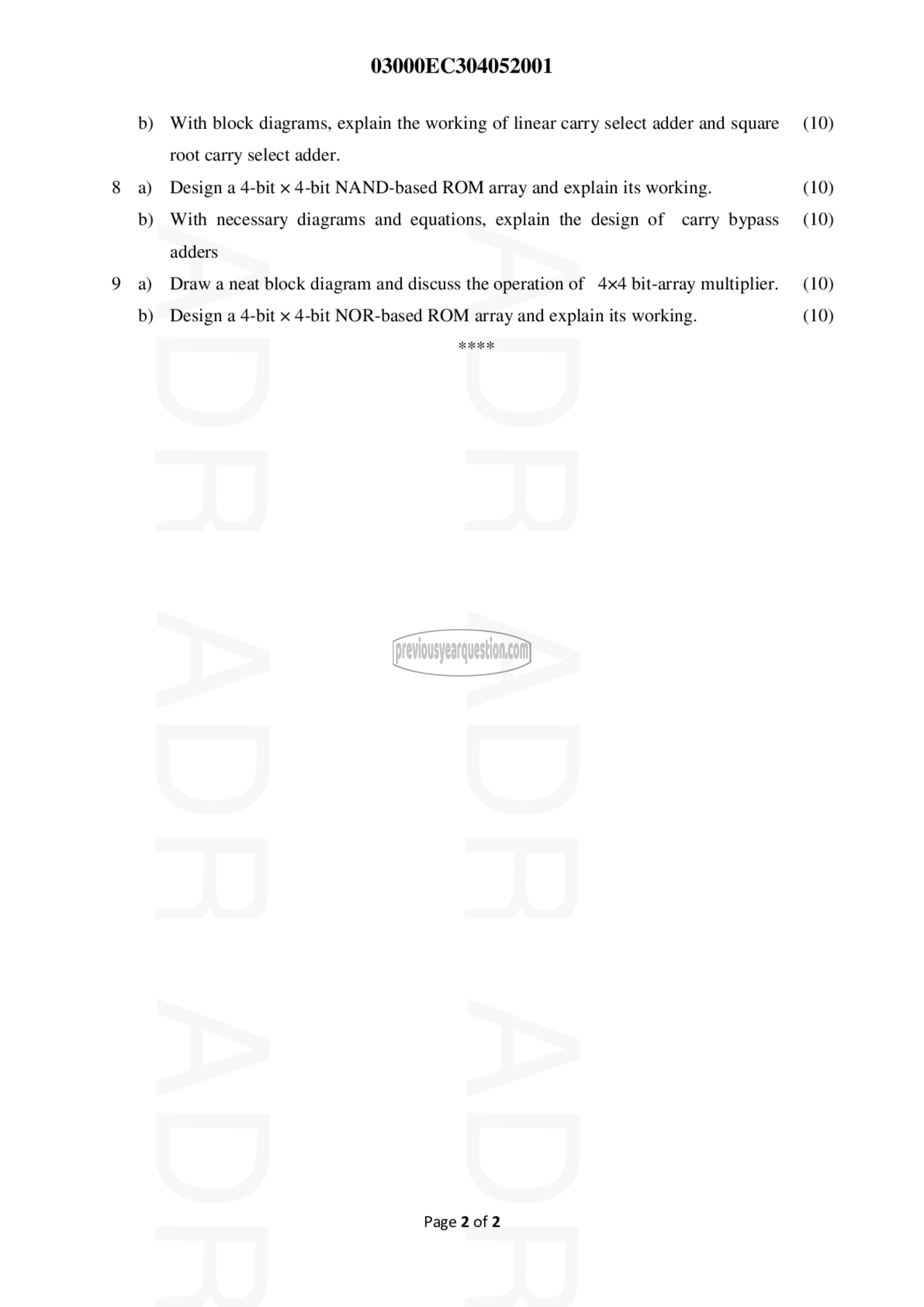 Question Paper - VLSI-2