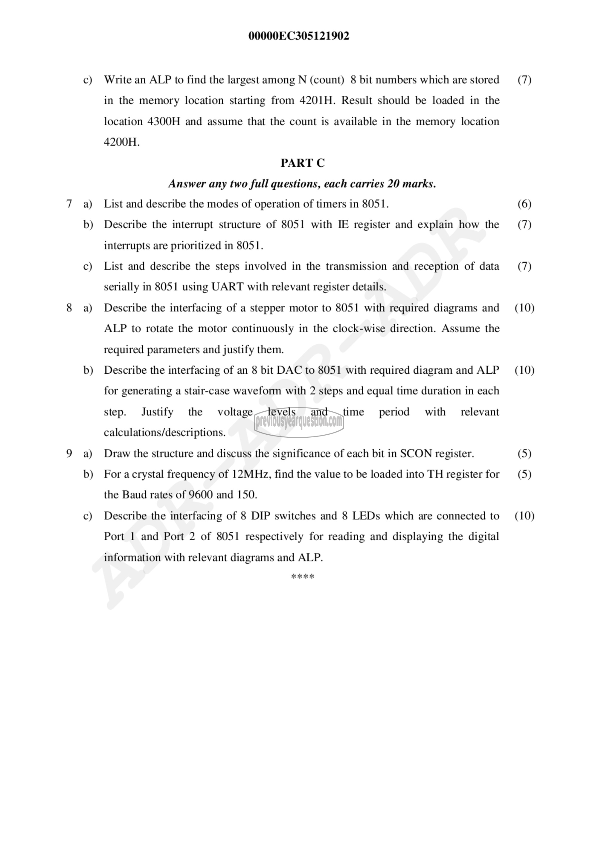 Question Paper - Microprocessors & Microcontrollers-2