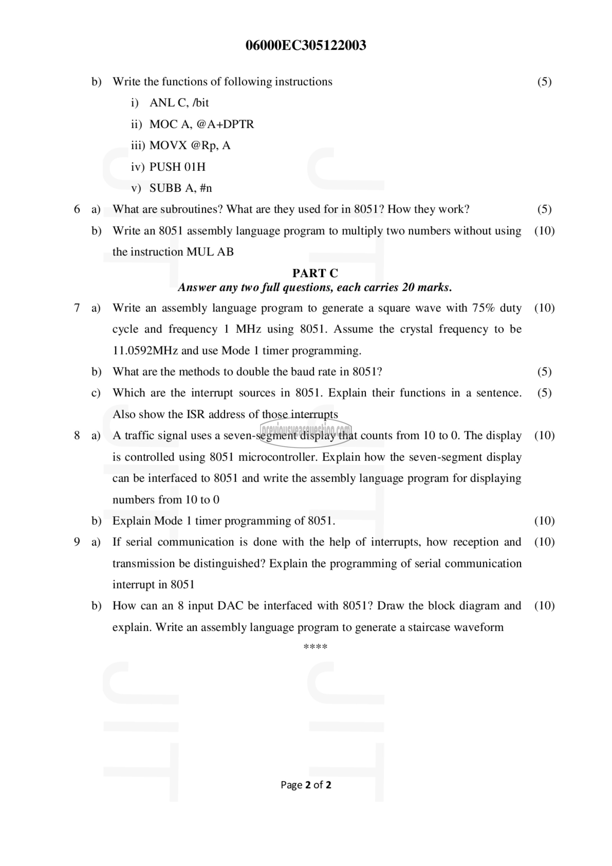 Question Paper - Microprocessors & Microcontrollers-2