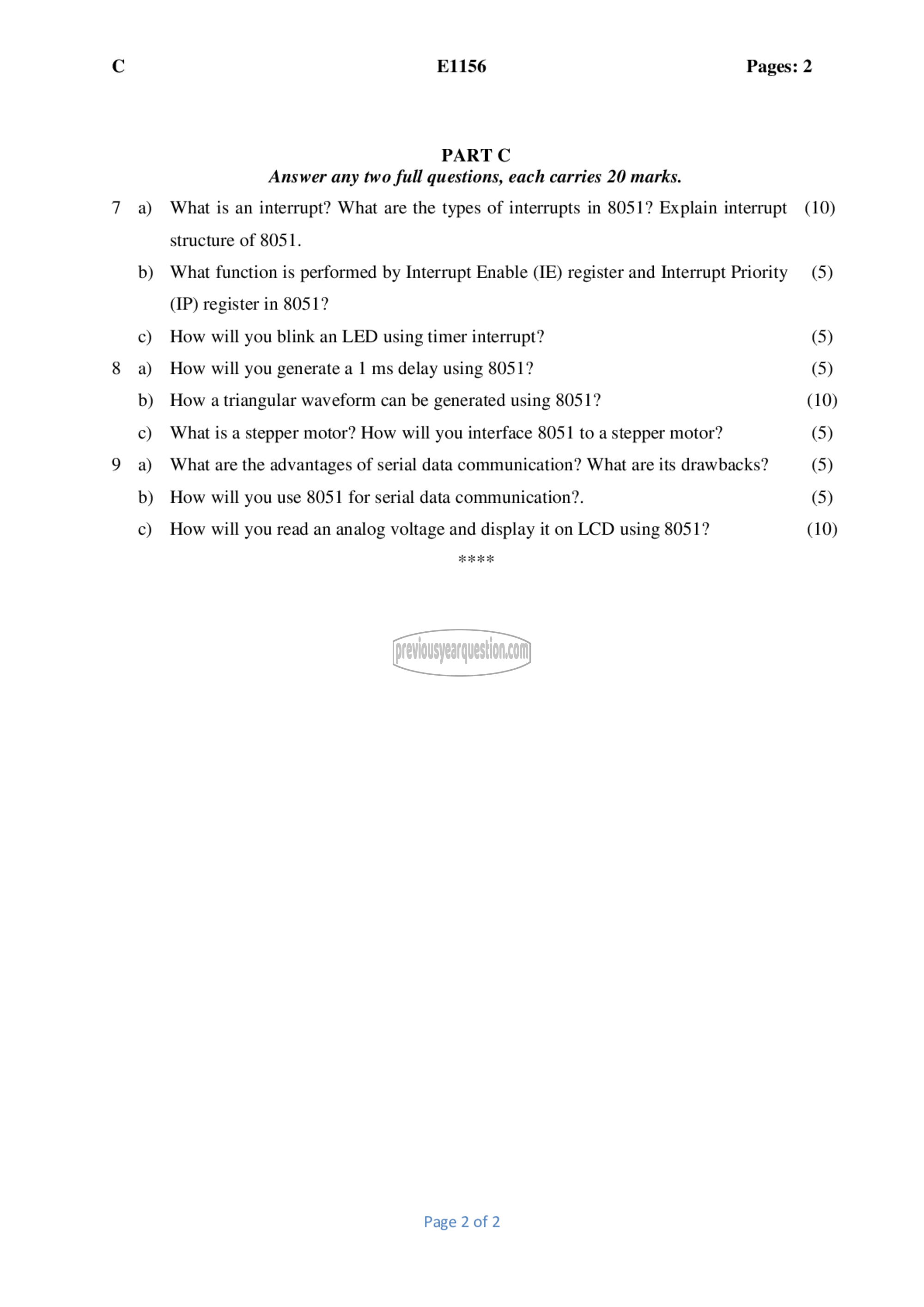 Question Paper - Microprocessors & Microcontrollers-2