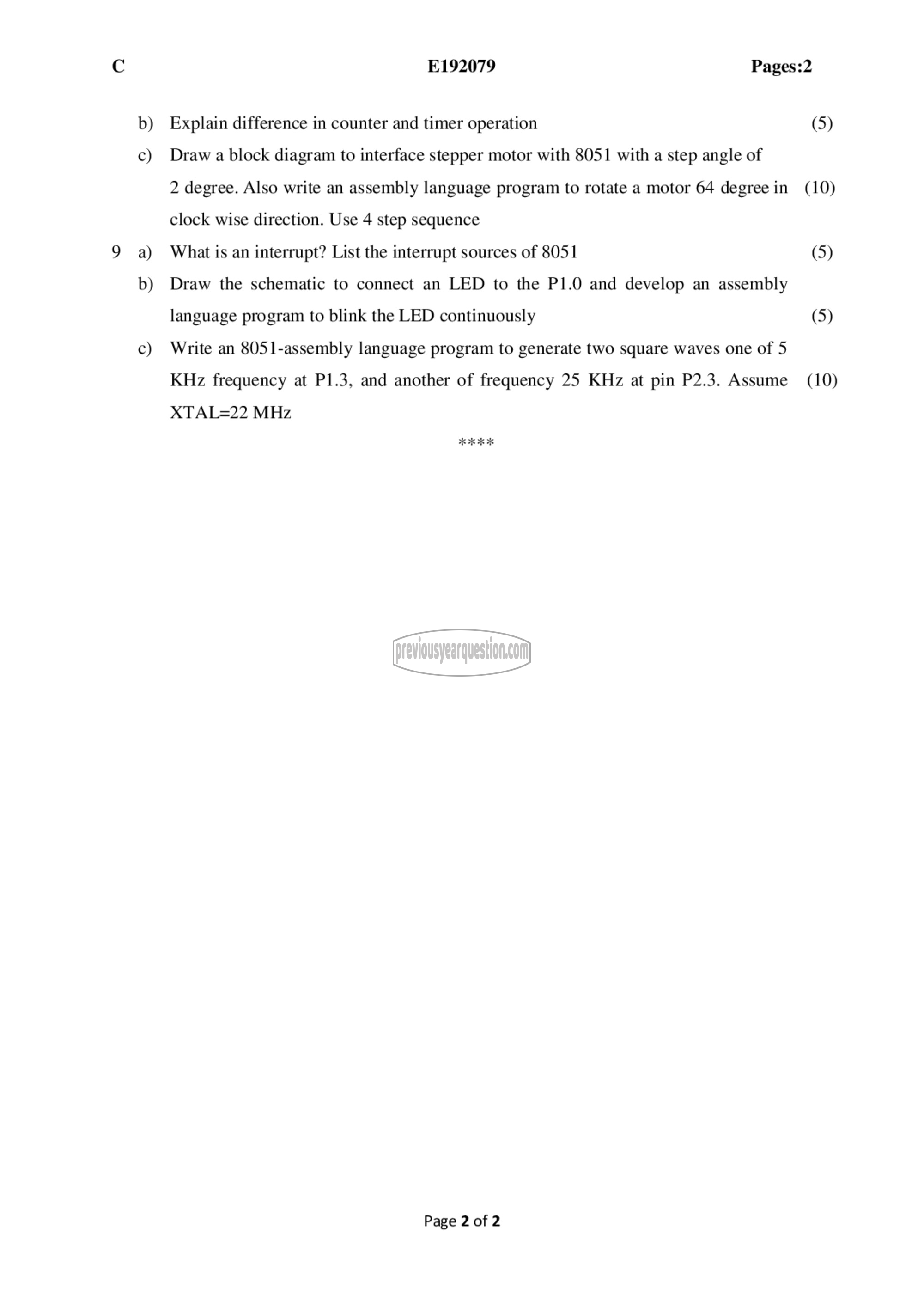 Question Paper - Microprocessors & Microcontrollers-2