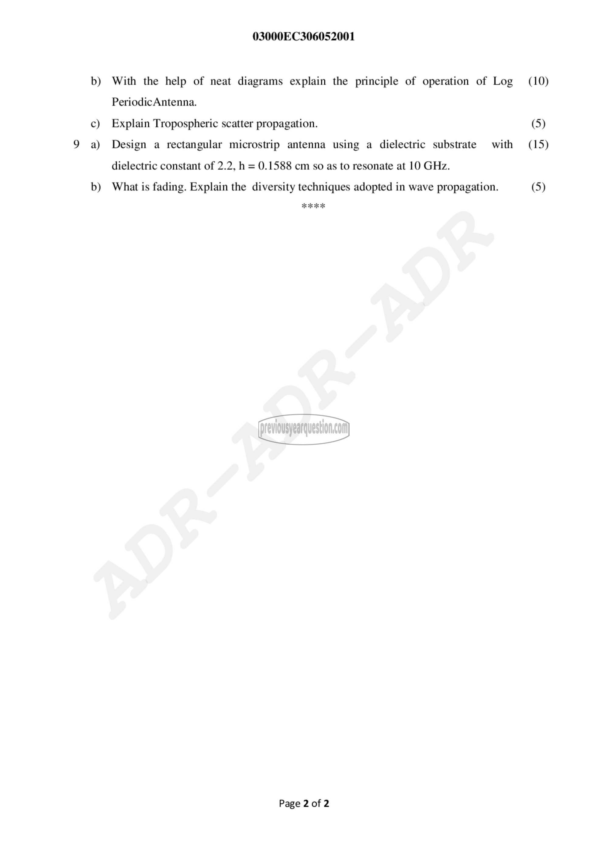 Question Paper - Antenna & Wave Propagation-2