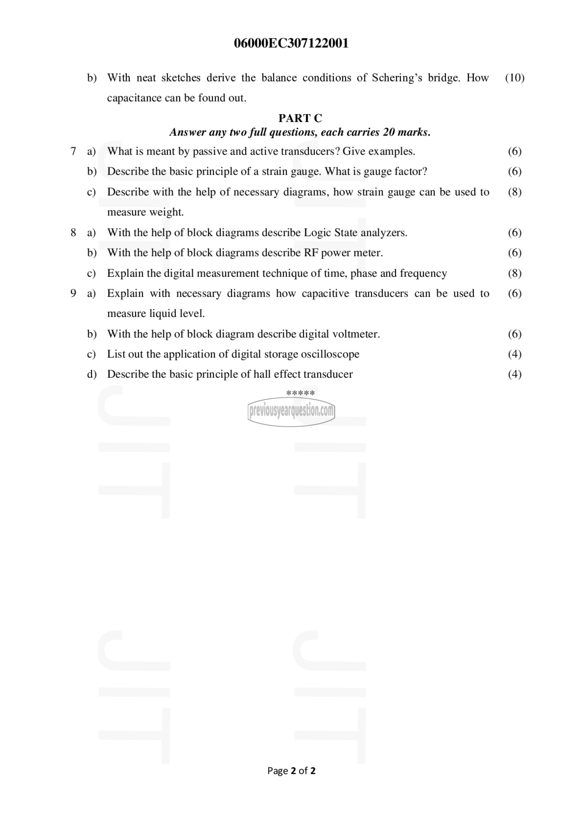 Question Paper - Power Electronics & Instrumentation-2