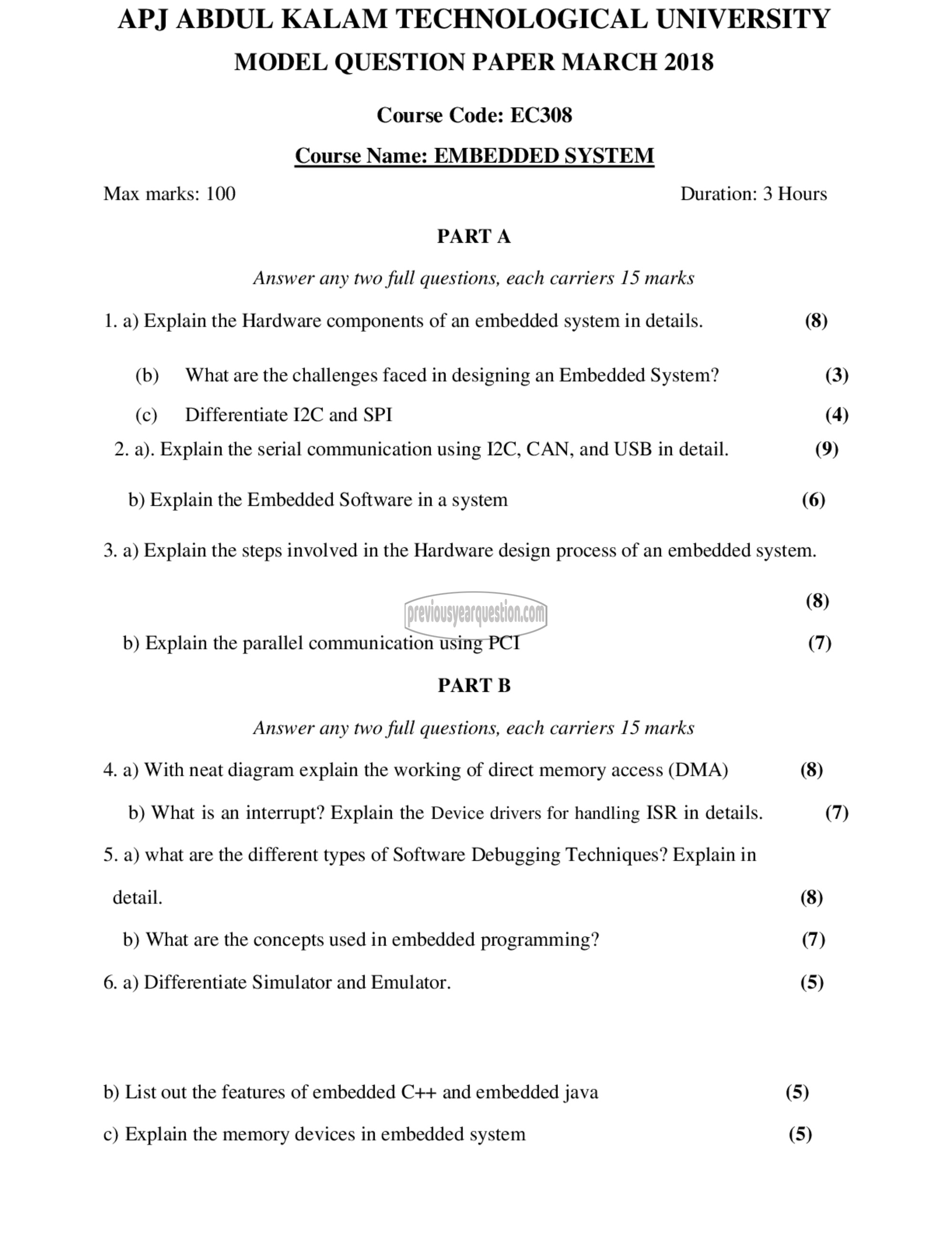 Question Paper - Embedded System-1