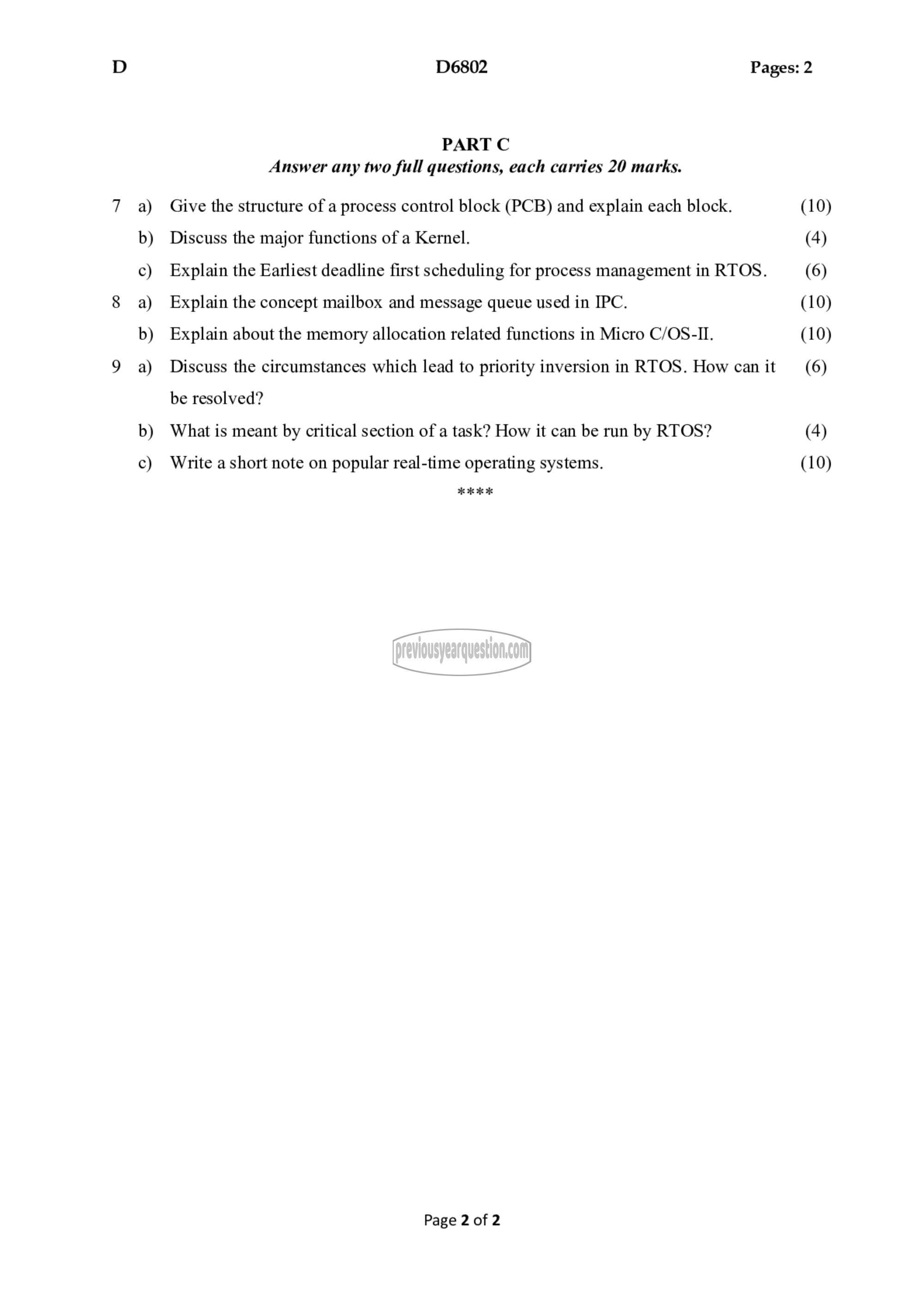 Question Paper - Embedded System-2