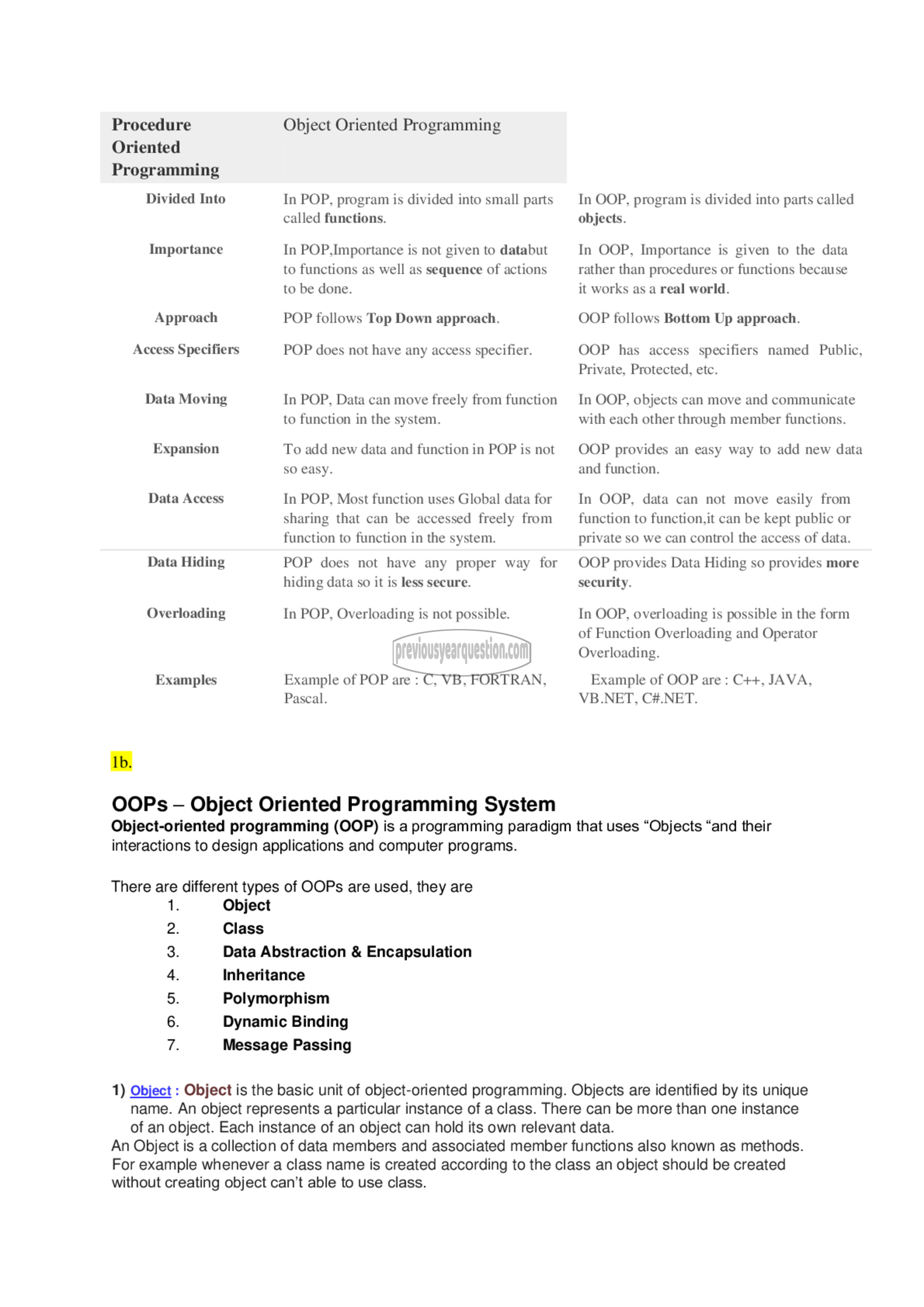 Question Paper - Object Oriented Programming-2