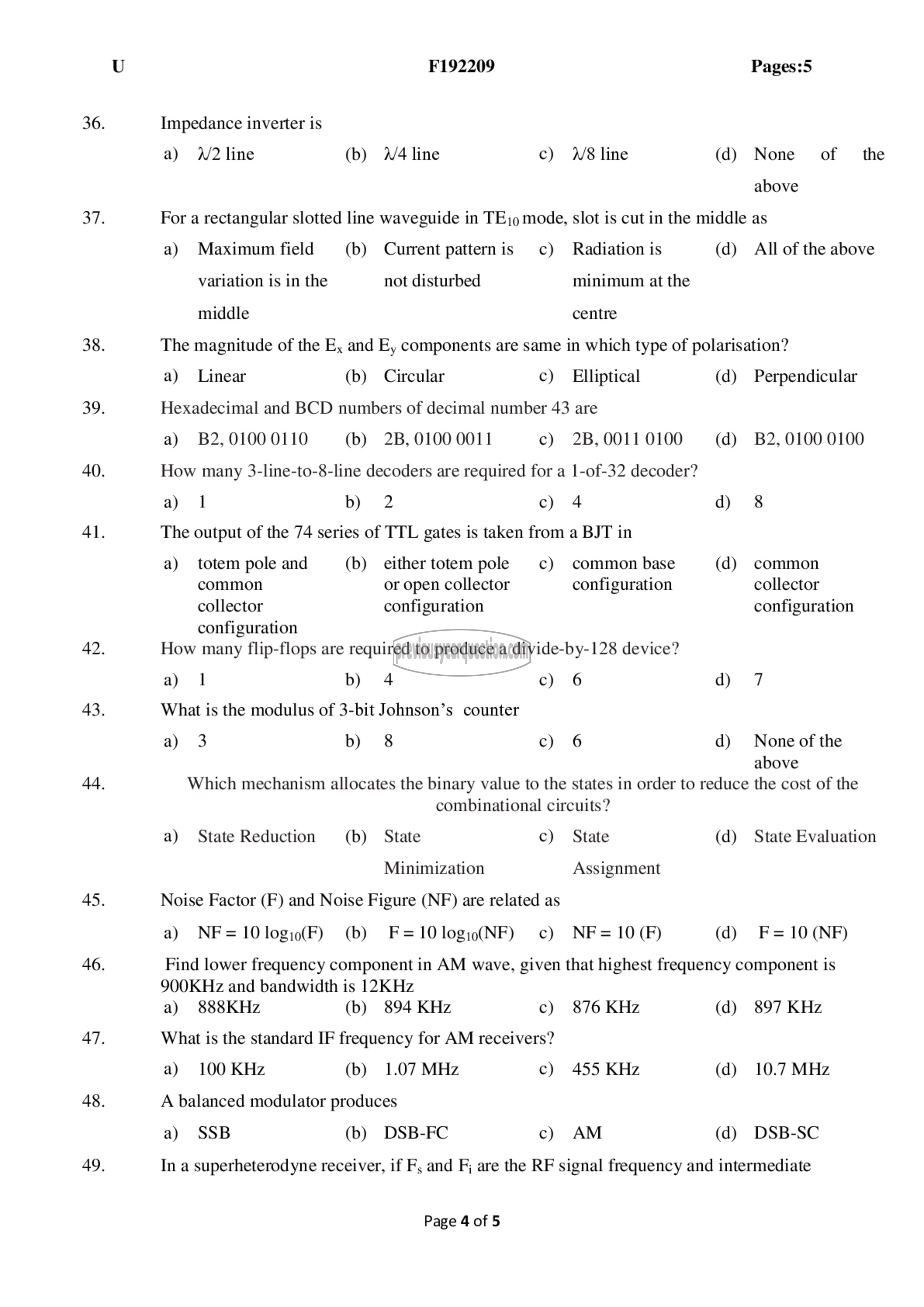 Question Paper - Comprehensive Exam-4