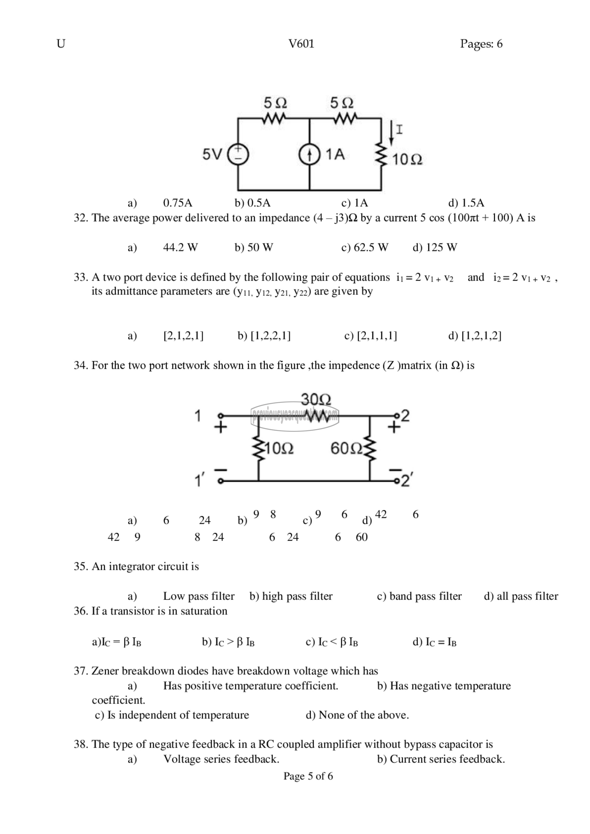 Question Paper - Comprehensive Exam-5