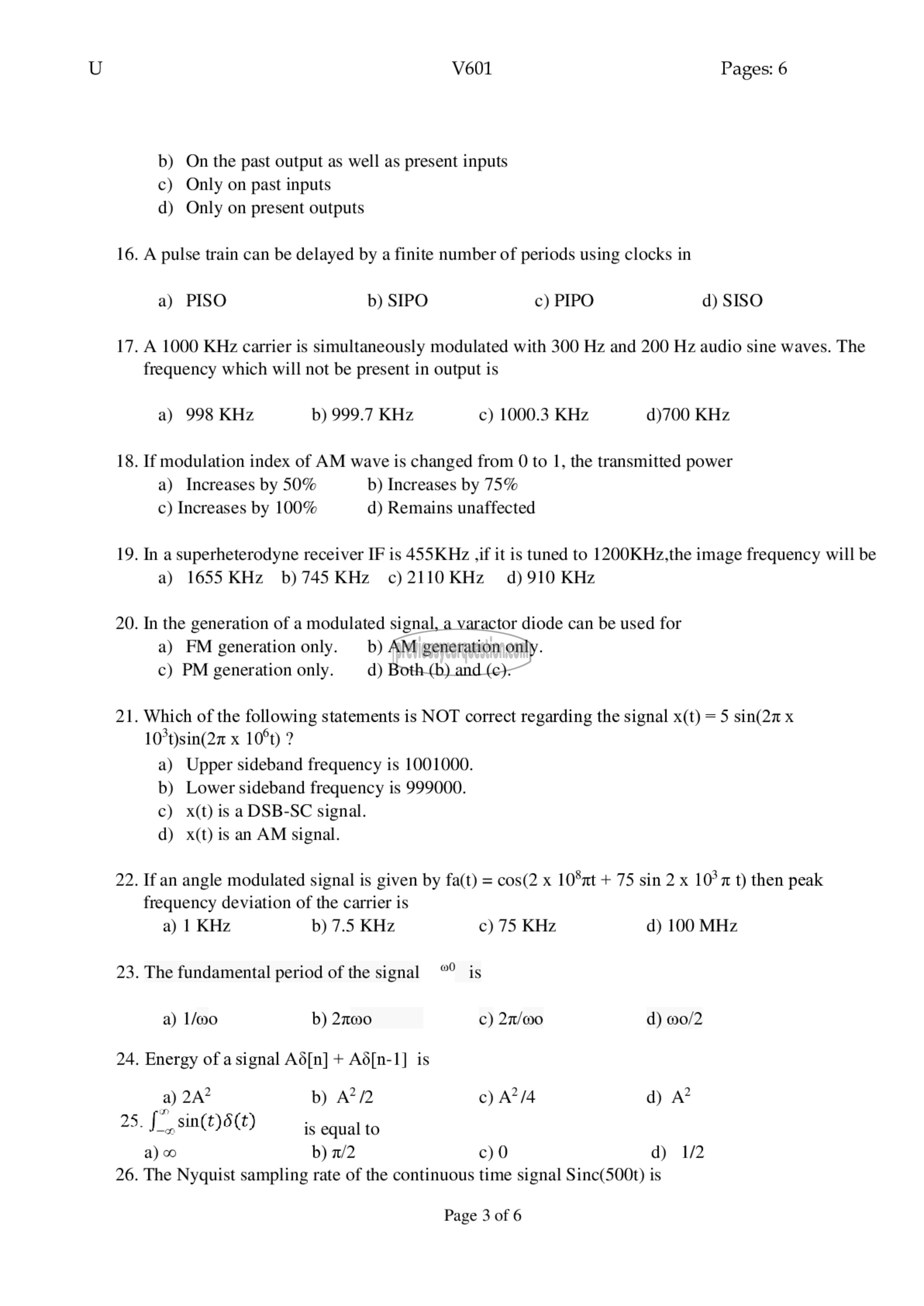 Question Paper - Comprehensive Exam-3