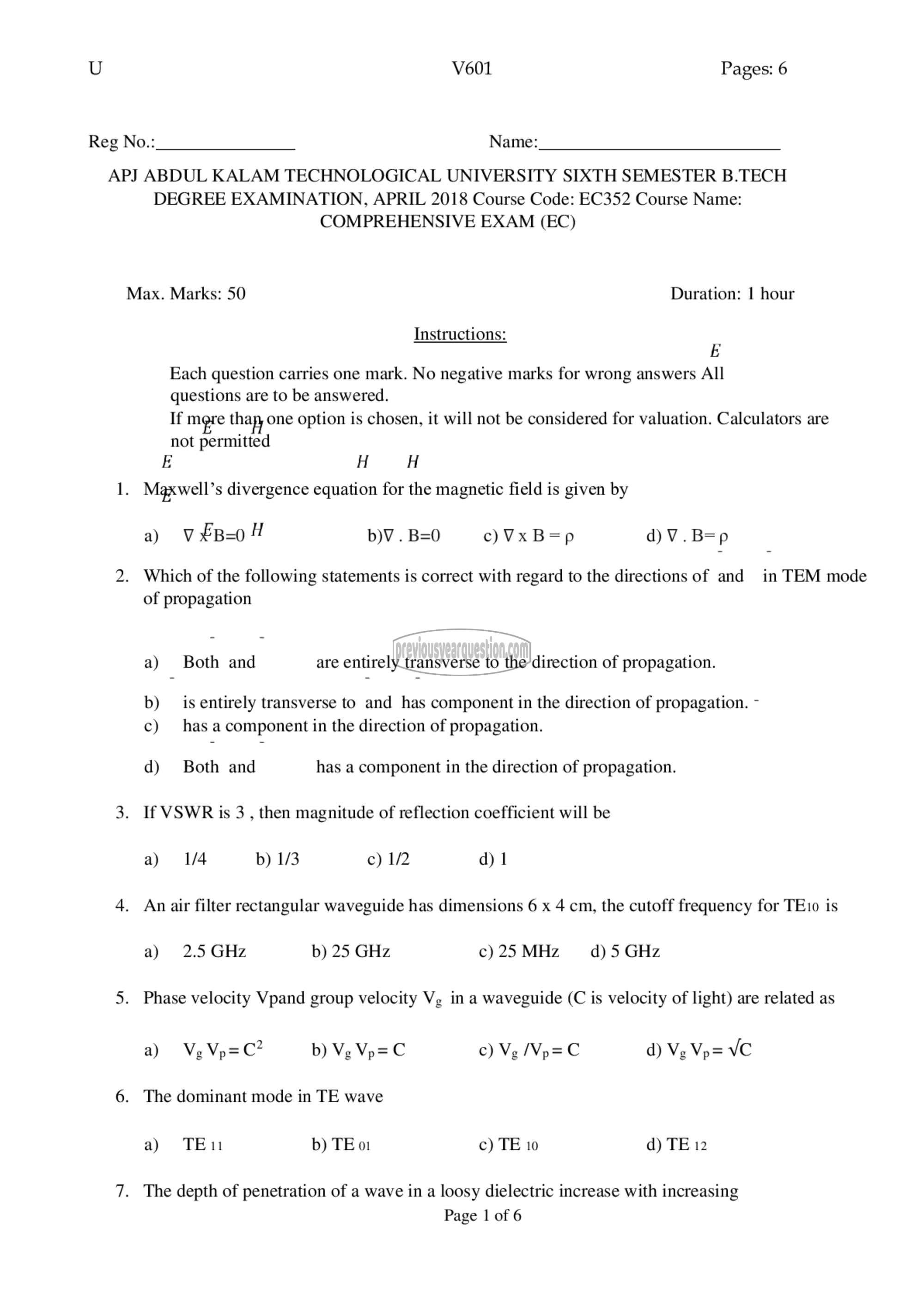 Question Paper - Comprehensive Exam-1