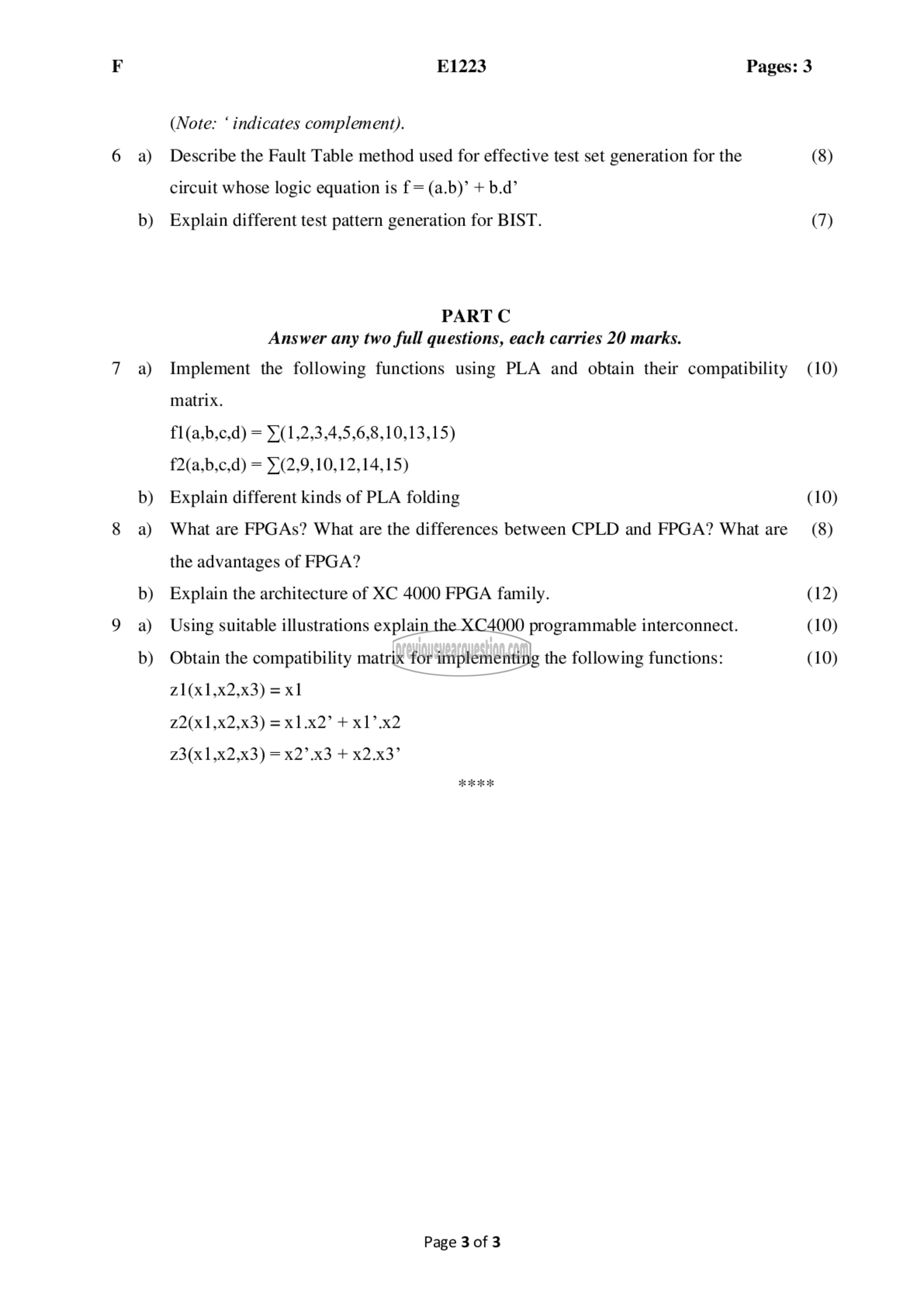 Question Paper - Digital System Design-3