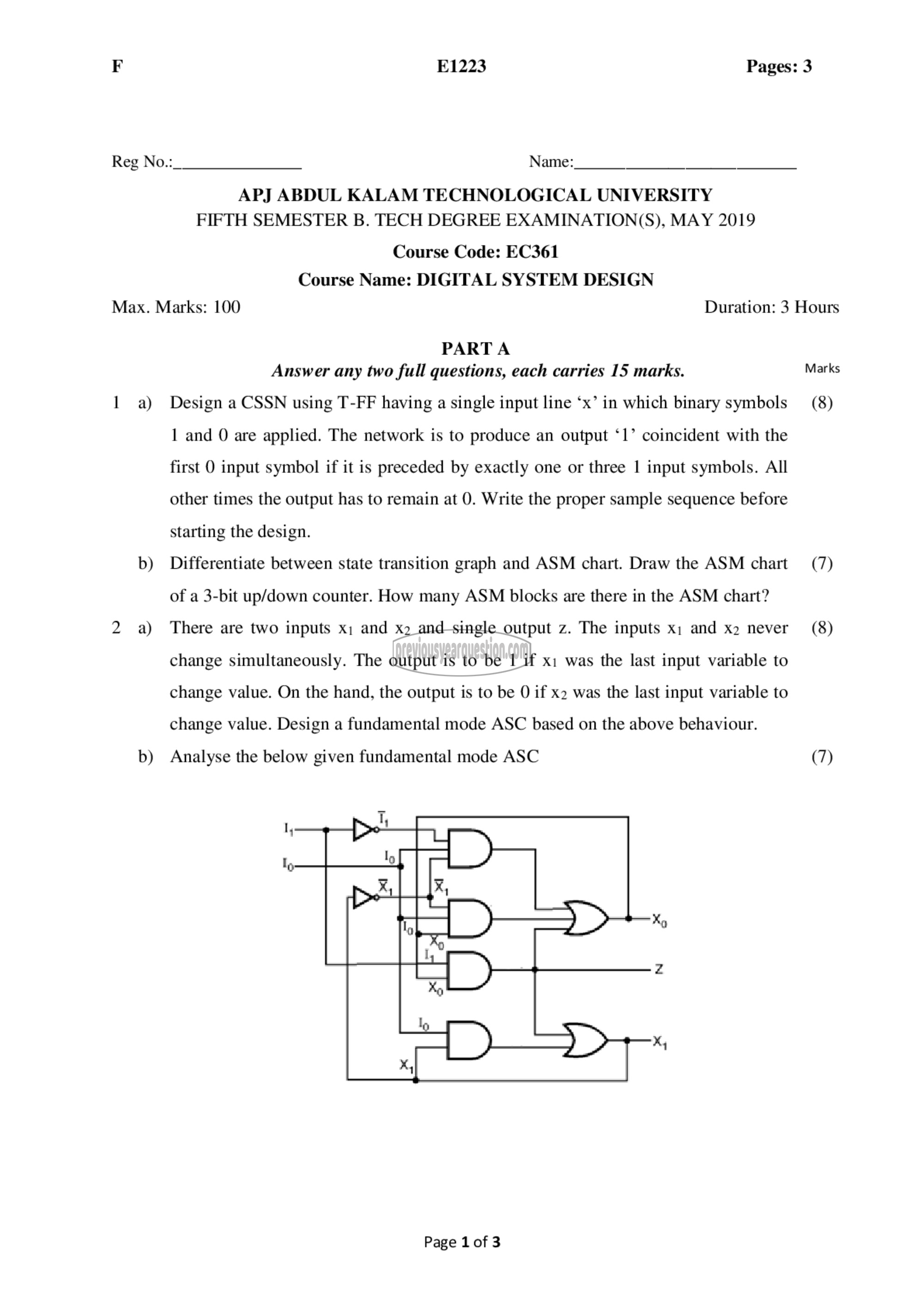 Question Paper - Digital System Design-1