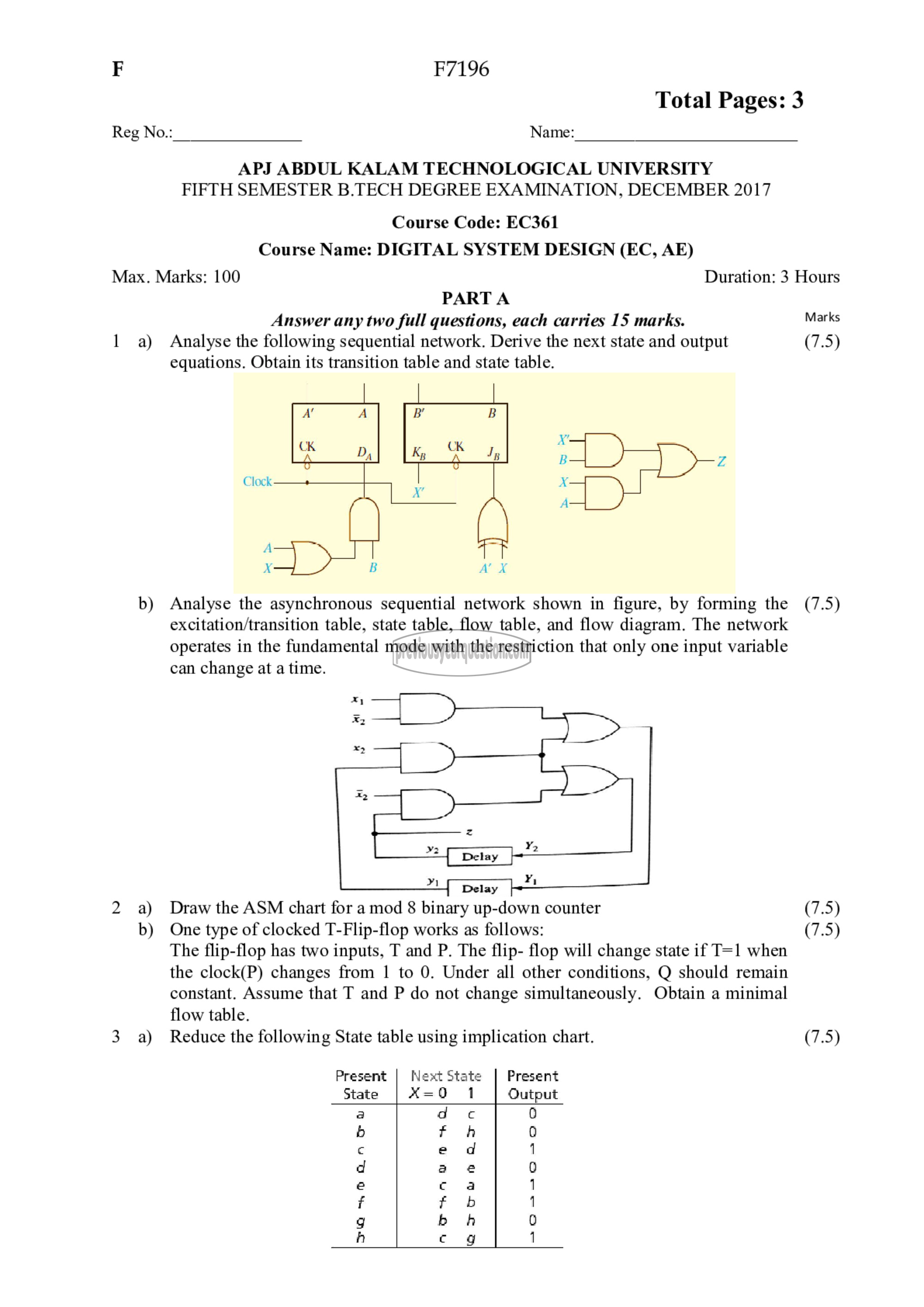 Question Paper - Digital System Design-1