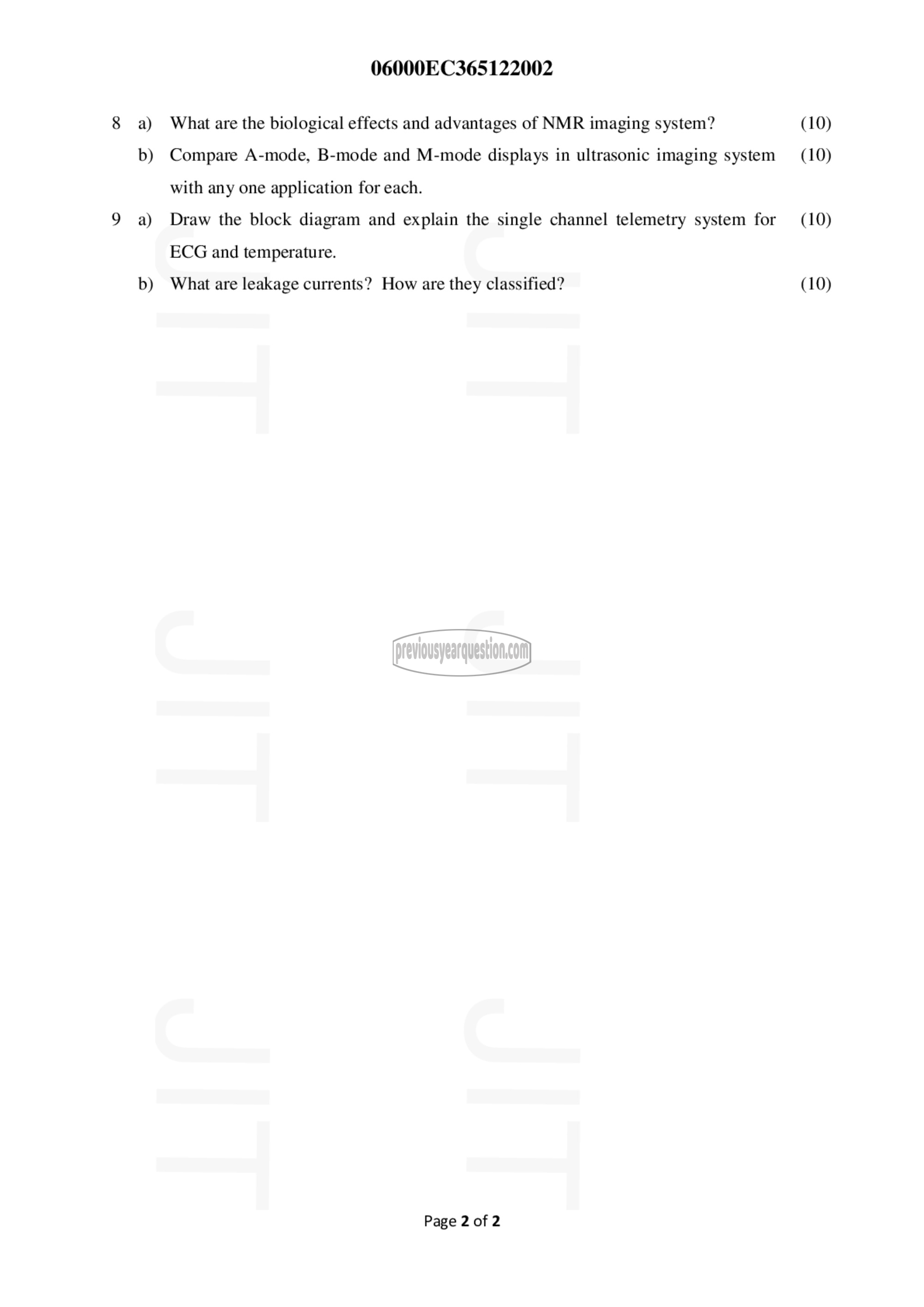 Question Paper - Biomedical Engineering-2