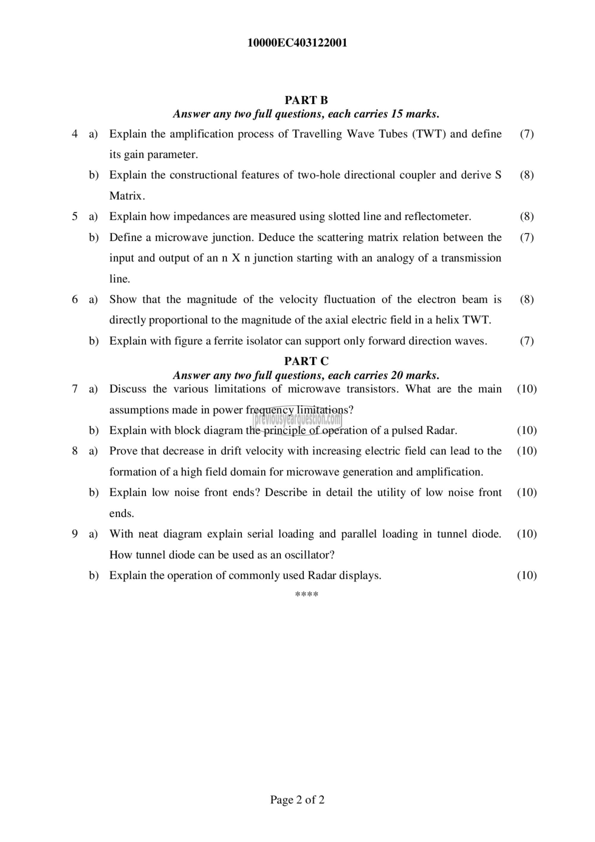 Question Paper - Microwave & Radar Engg-2