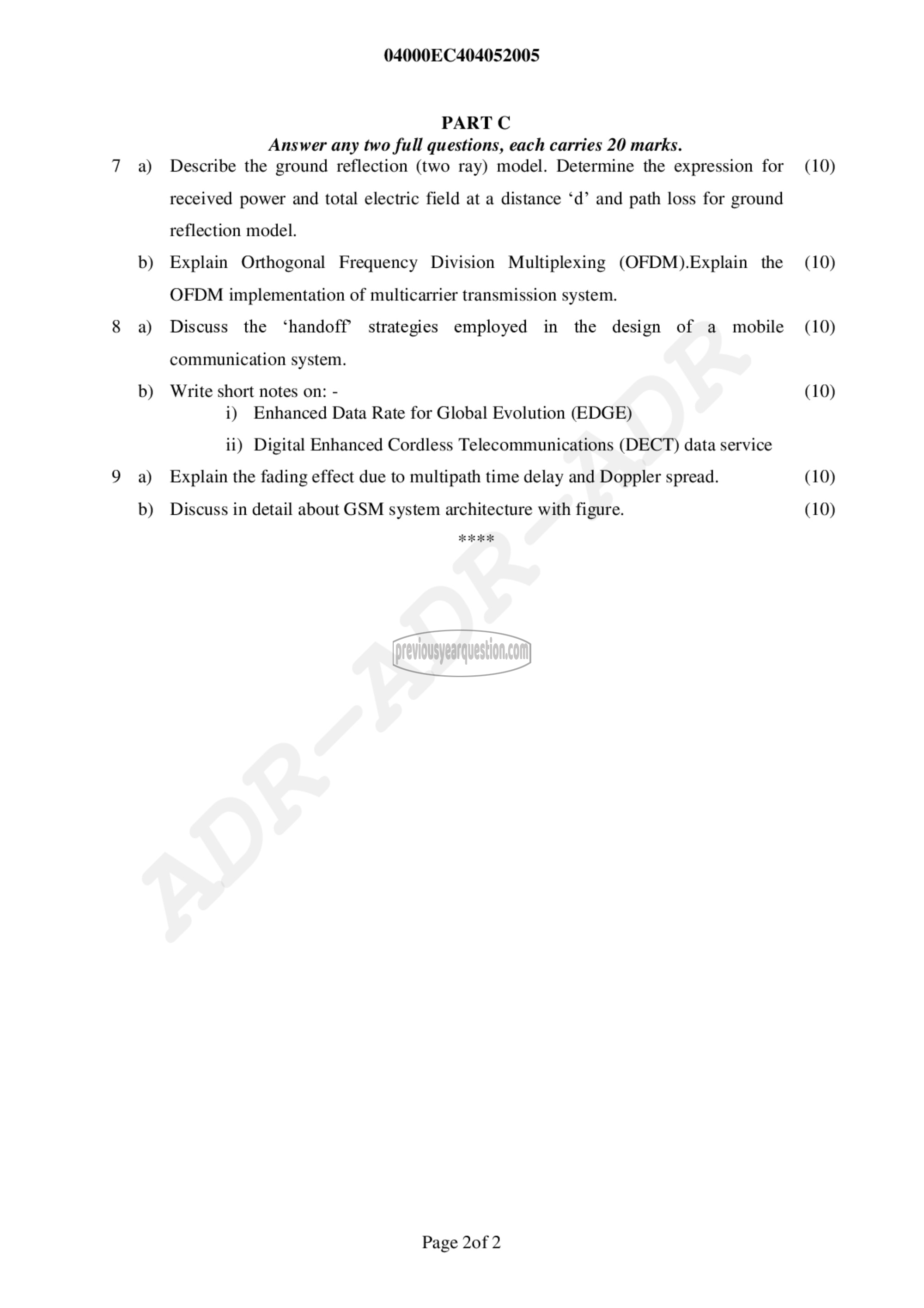 Question Paper - Advanced Communication Systems-2