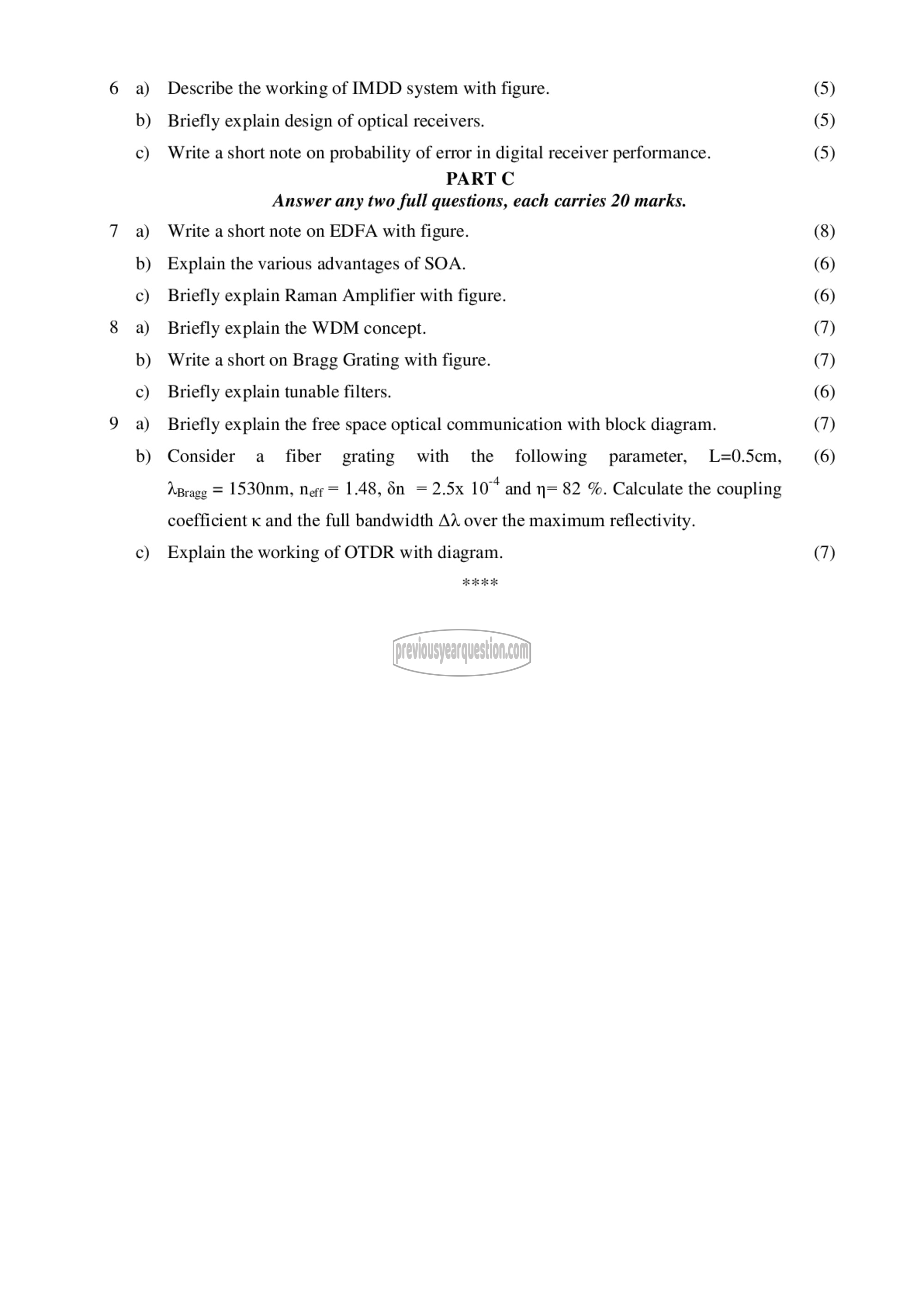 Question Paper - Optical Communication-2