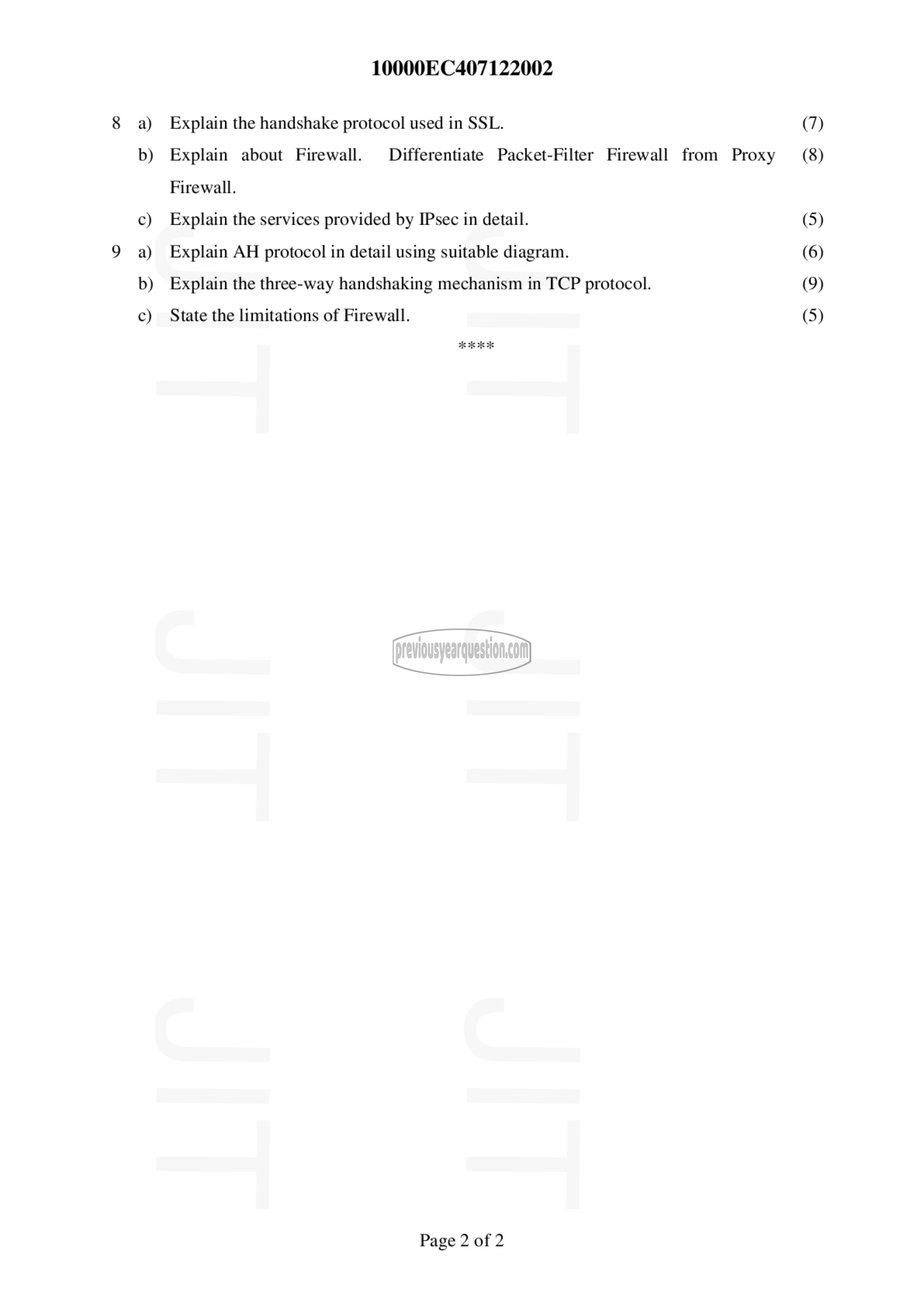 Question Paper - Computer Communication-2