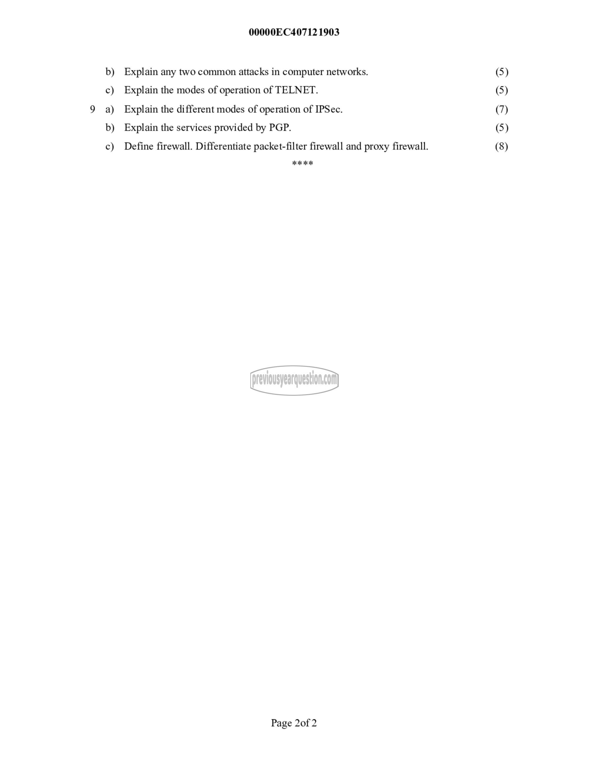 Question Paper - Computer Communication-2