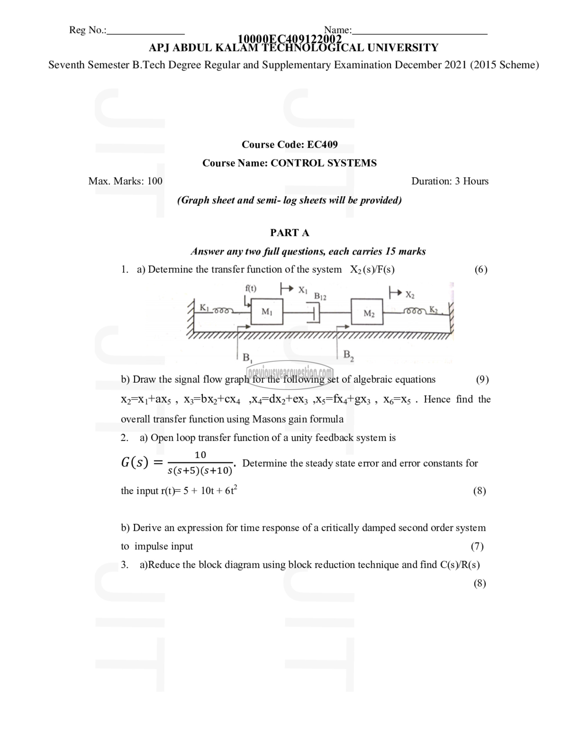 Question Paper - Control Systems-1