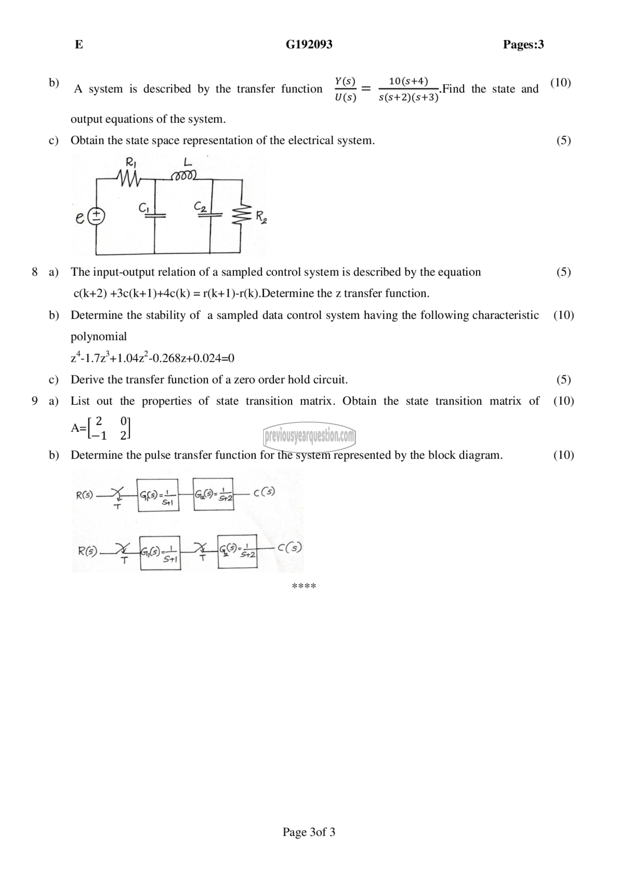 Question Paper - Control Systems-3