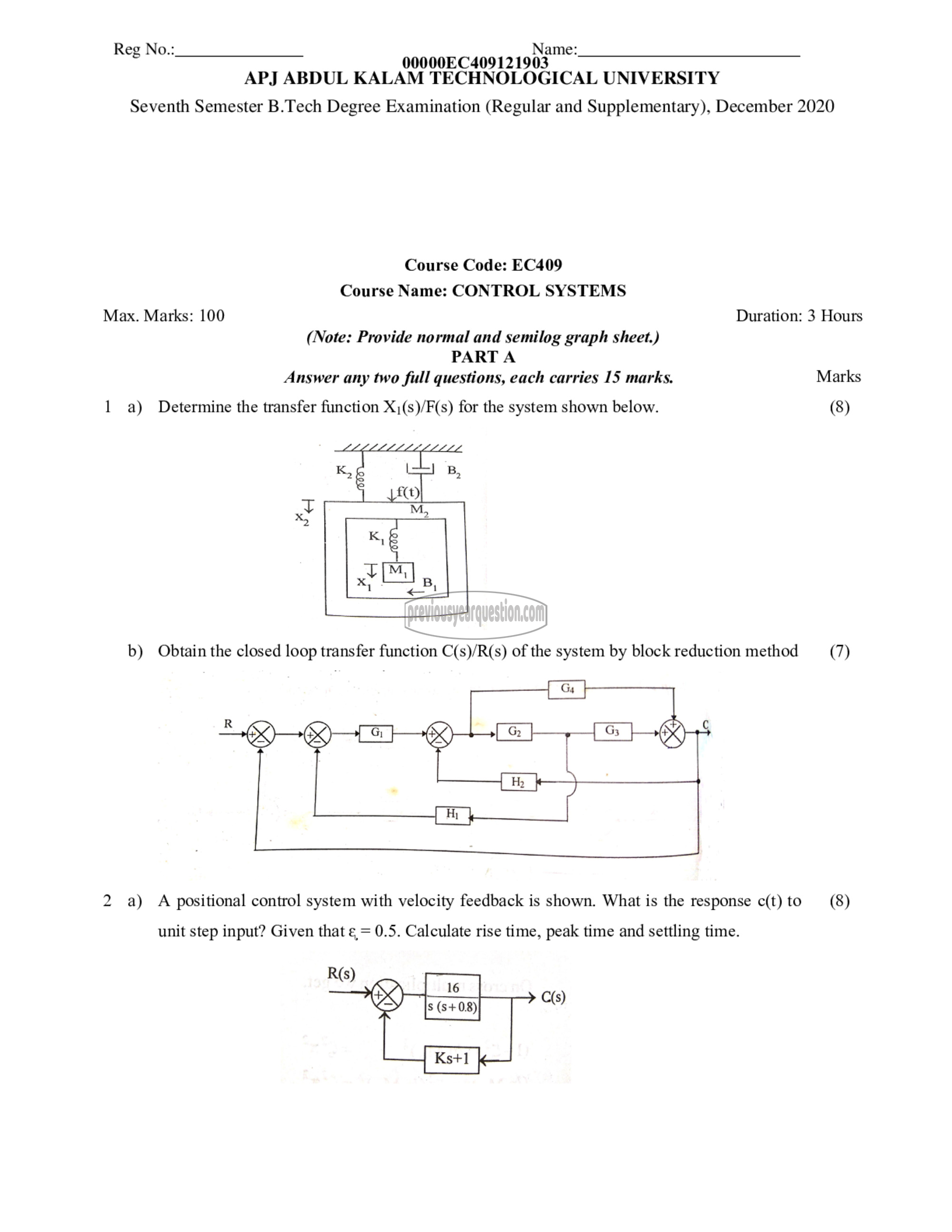 Question Paper - Control Systems-1