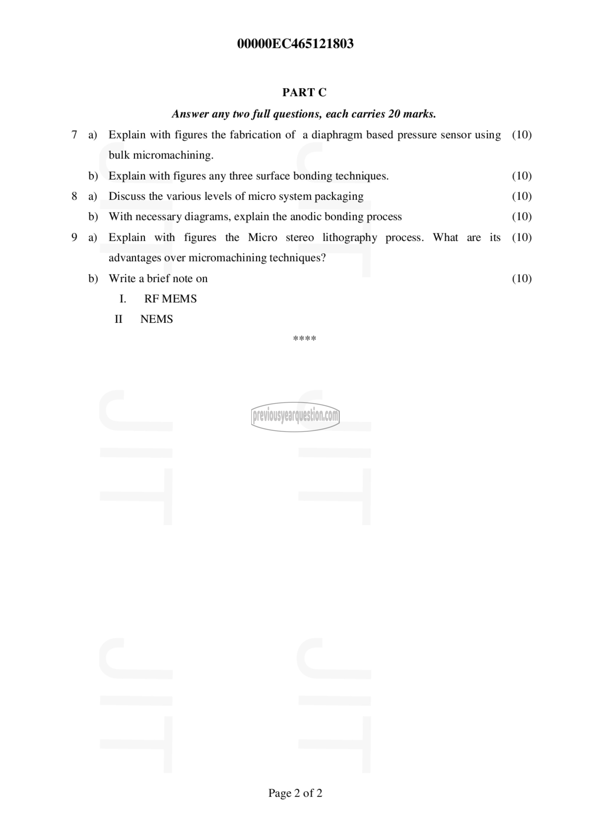 Question Paper - MEMS-2