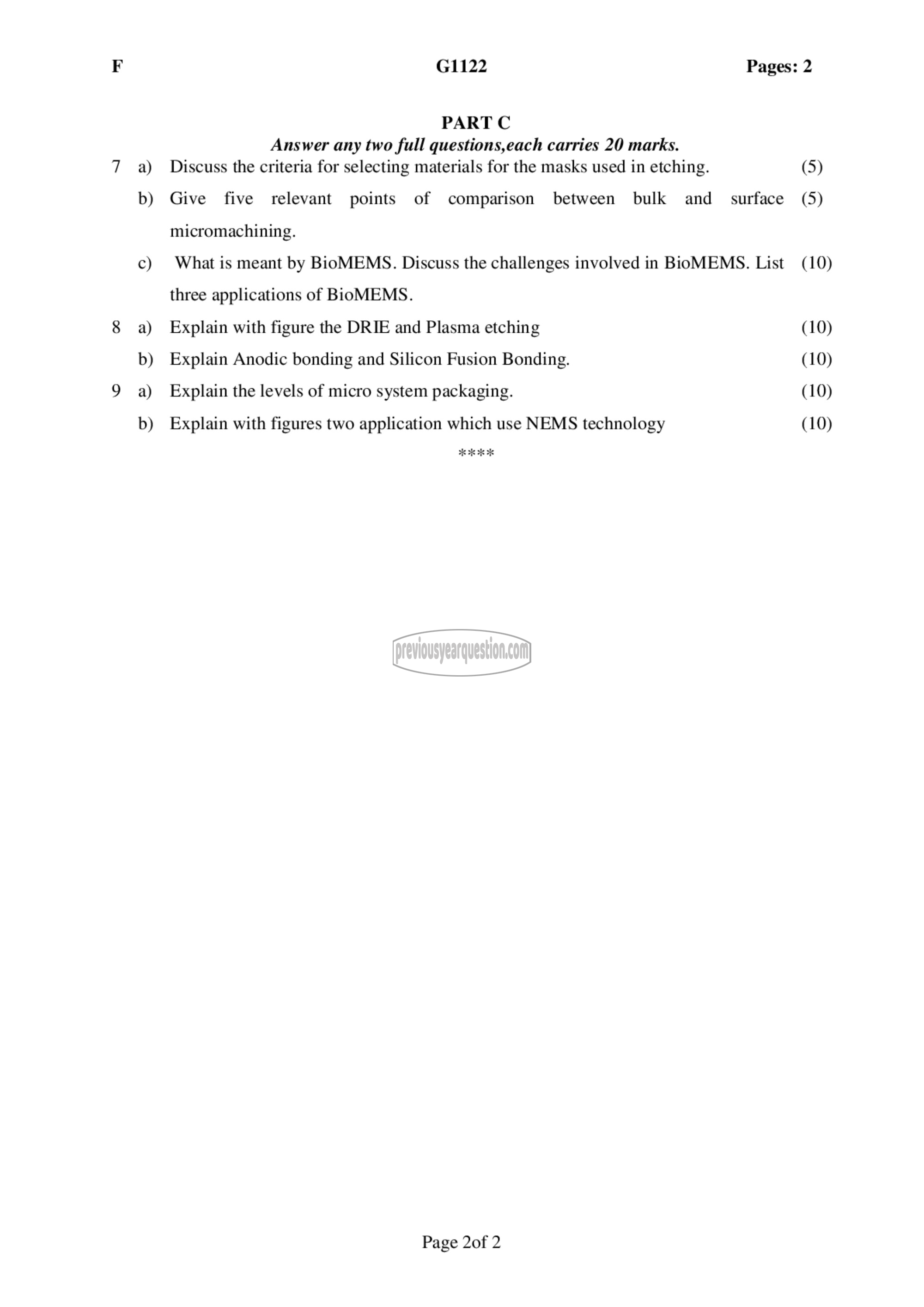 Question Paper - MEMS-2