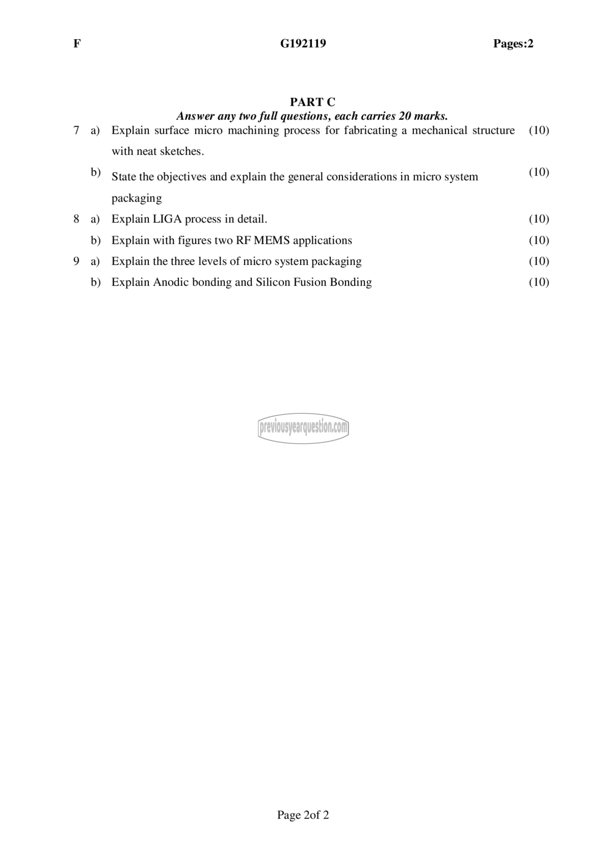 Question Paper - MEMS-2