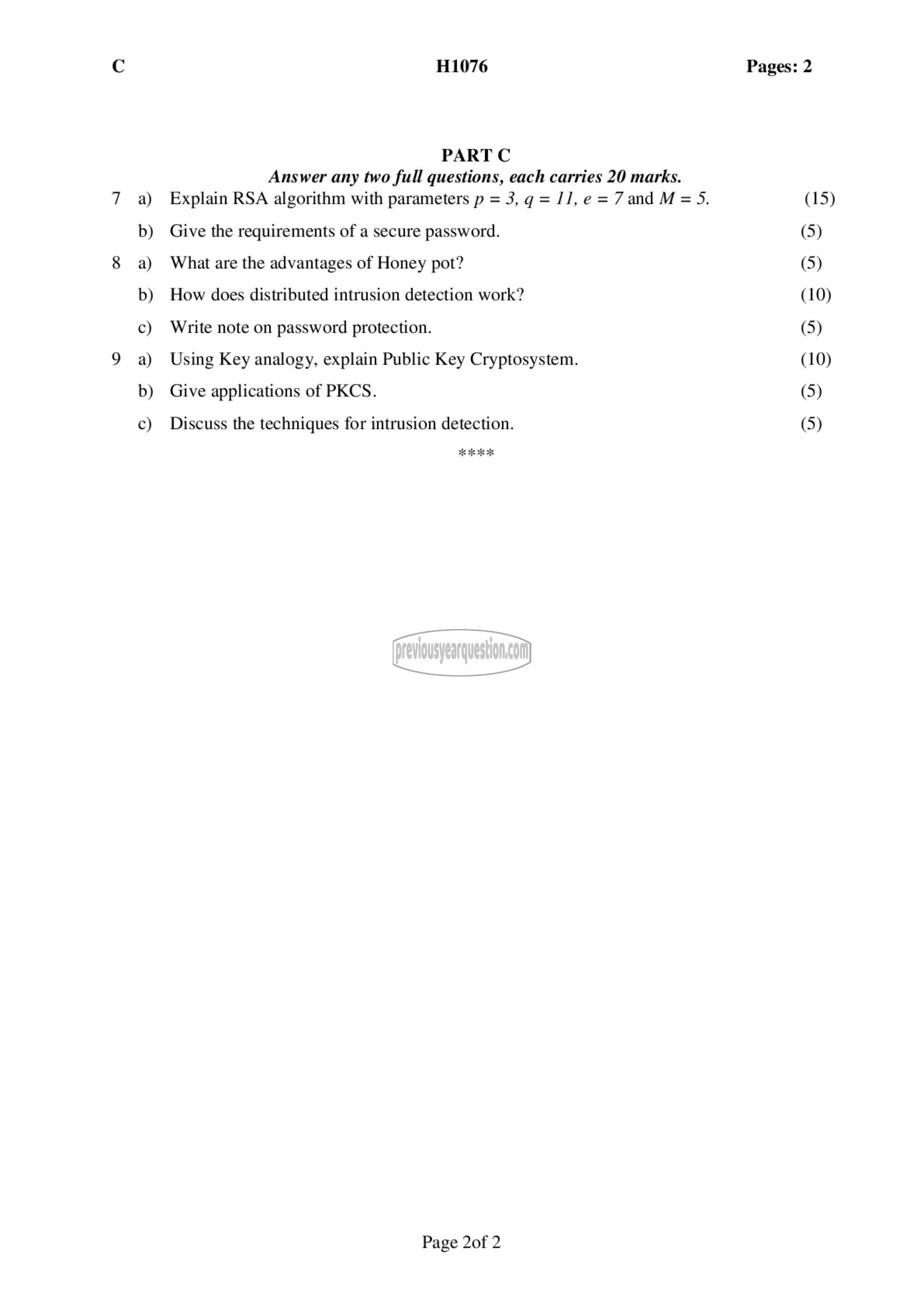 Question Paper - Secure Communication-2