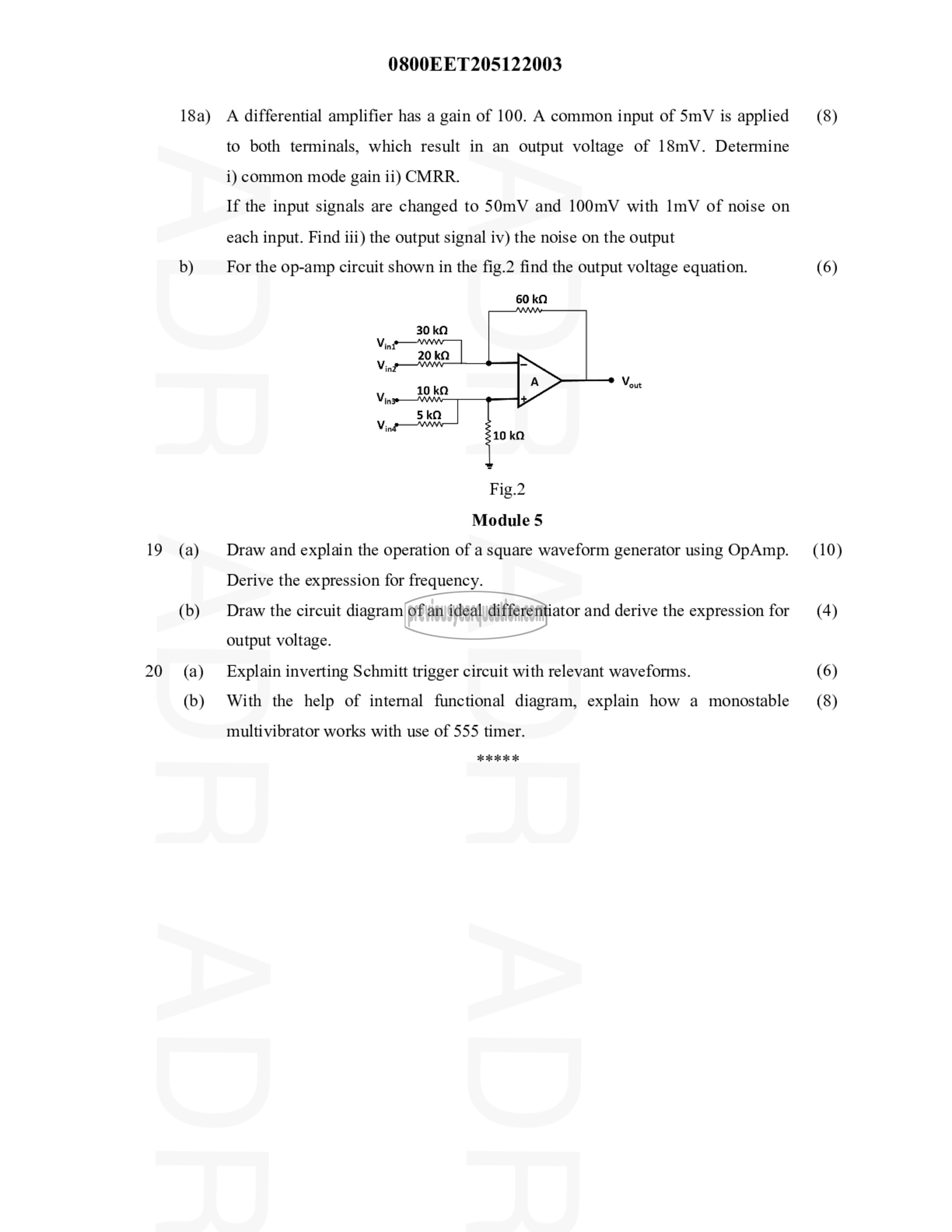 Question Paper - ANALOG ELECTRONICS-3