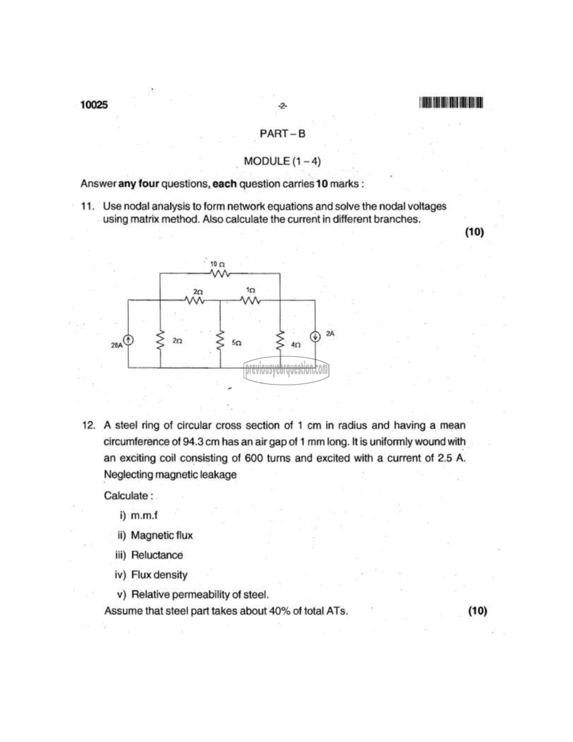 Question Paper - BASICS OF ELECTRICAL ENGINEERING-2